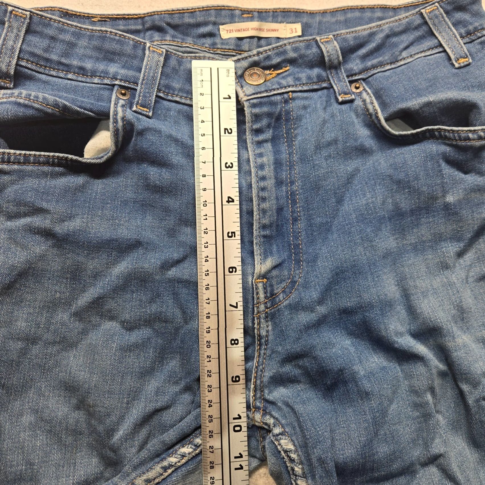 Levi's Levi's Jeans 731 Orange Tag Blue Denim High Rise Skinny Stretch Women's 31 Pants Jeans 90s Vintage No Size 24" / US 00 / IT 34 - 4 Thumbnail