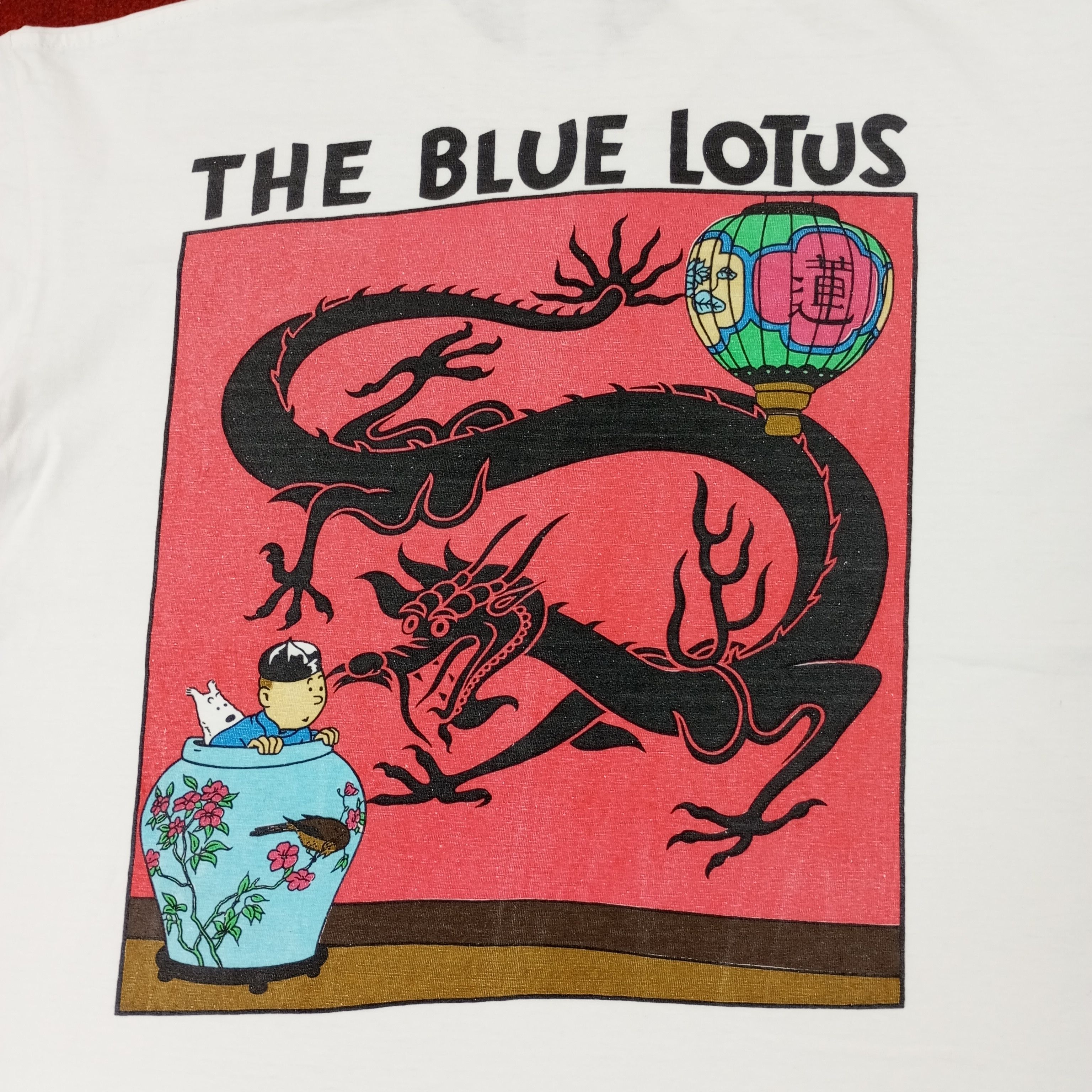 Vintage The Blue Lotus Tshirt Adventure Of Tintin c249n32 Size US L / EU 52-54 / 3 - 2 Thumbnail