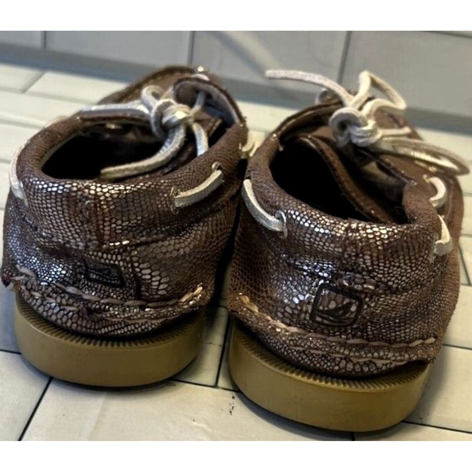 Sperry Sperry Top Siders STS90175 Boat Shoe Lace Up slip on loafer Women 6M Metallic glitter Size XS / US 0-2 / IT 36-38 - 5 Thumbnail