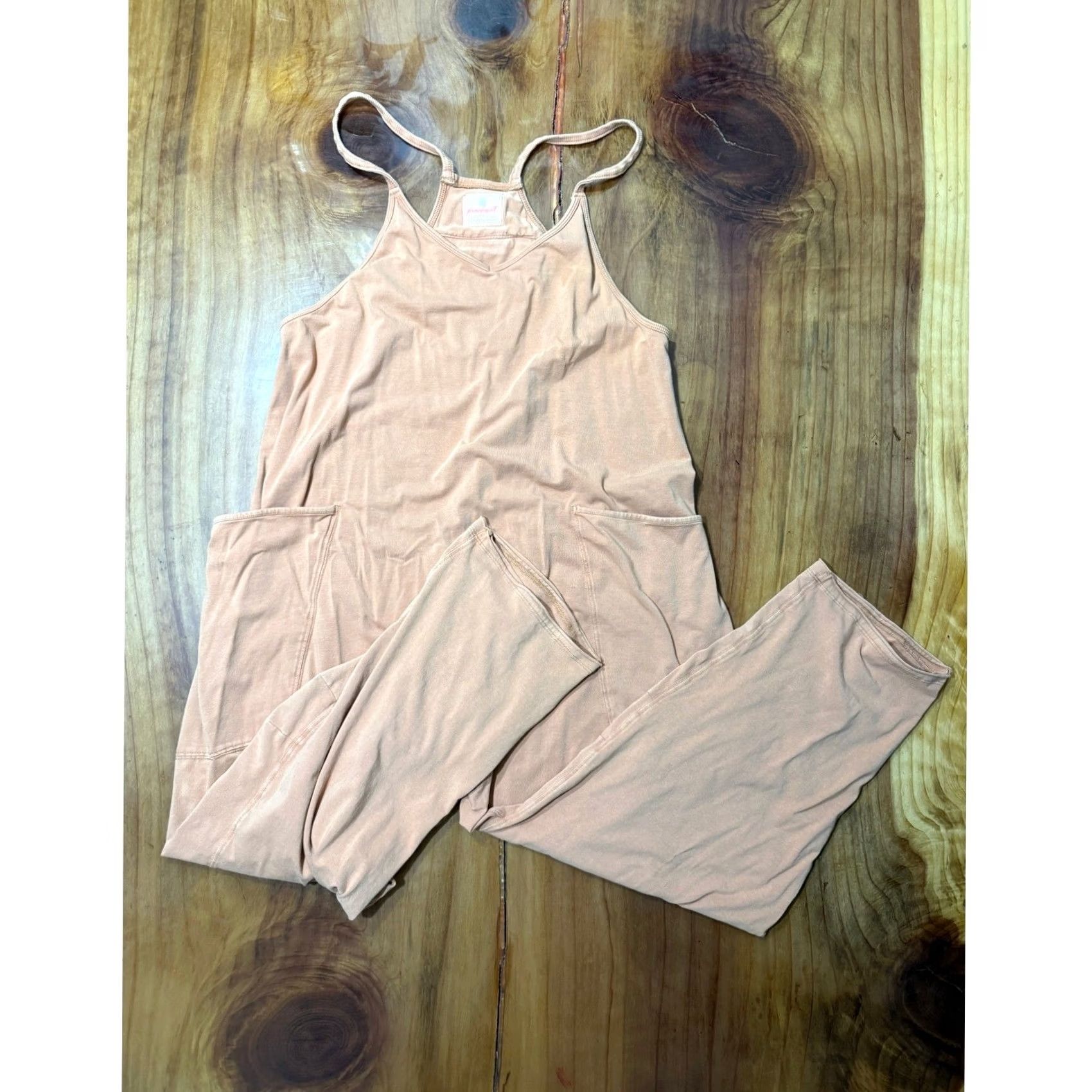Free People Free People Movement Hot Shot Jumpsuit Cotton Pockets Stretch Orange Small L13 Size 28" / US 6 / IT 42 - 2 Thumbnail
