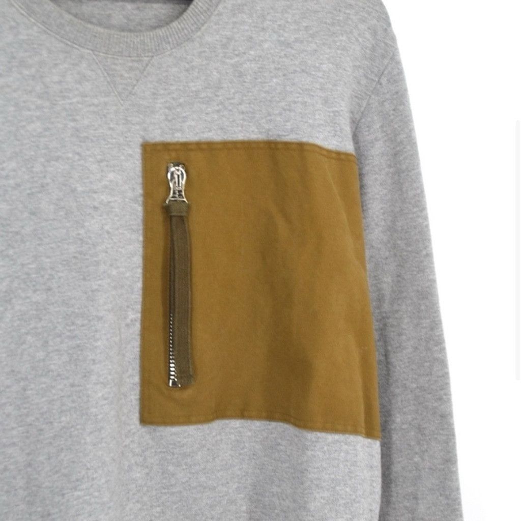 Valentino Valentino Made in Italy Gray Crewneck Contrast Zip Pocket –M Size US M / EU 48-50 / 2 - 4 Thumbnail