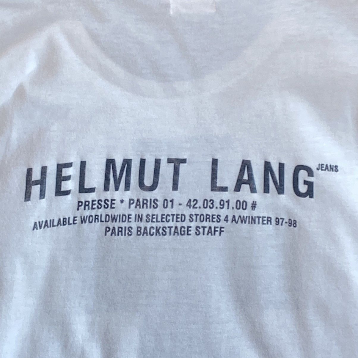 Helmut Lang Vintage 90s Helmut Lang Paris Backstage Staff Archive Tee Size US M / EU 48-50 / 2 - 5 Thumbnail
