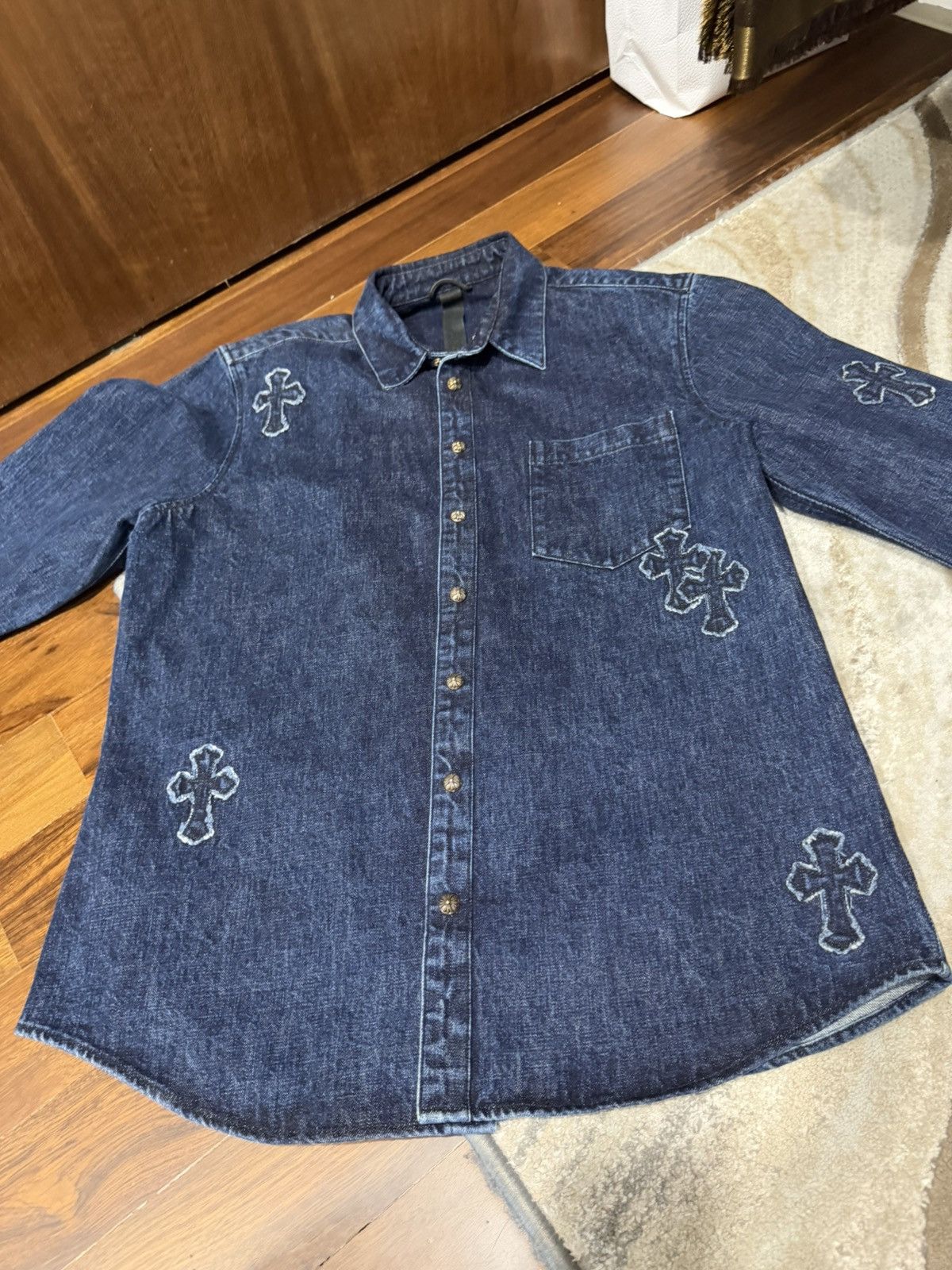Chrome Hearts Chrome Hearts Cross Patch Denim Jacket Size US XL / EU 56 / 4 - 2 Thumbnail