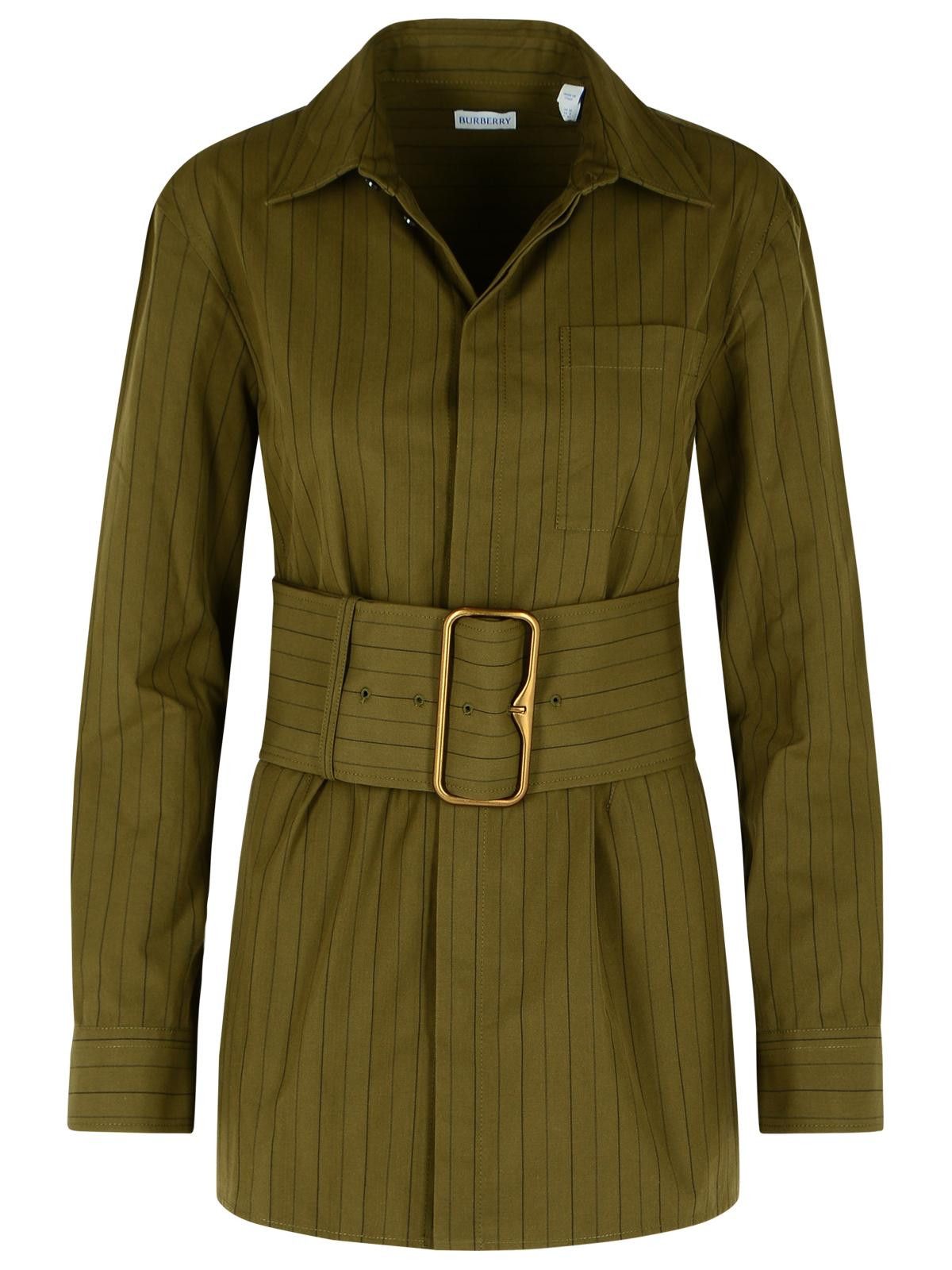 Burberry BURBERRY Green Cotton Mini Dress Size XS / US 0-2 / IT 36-38 - 1 Thumbnail