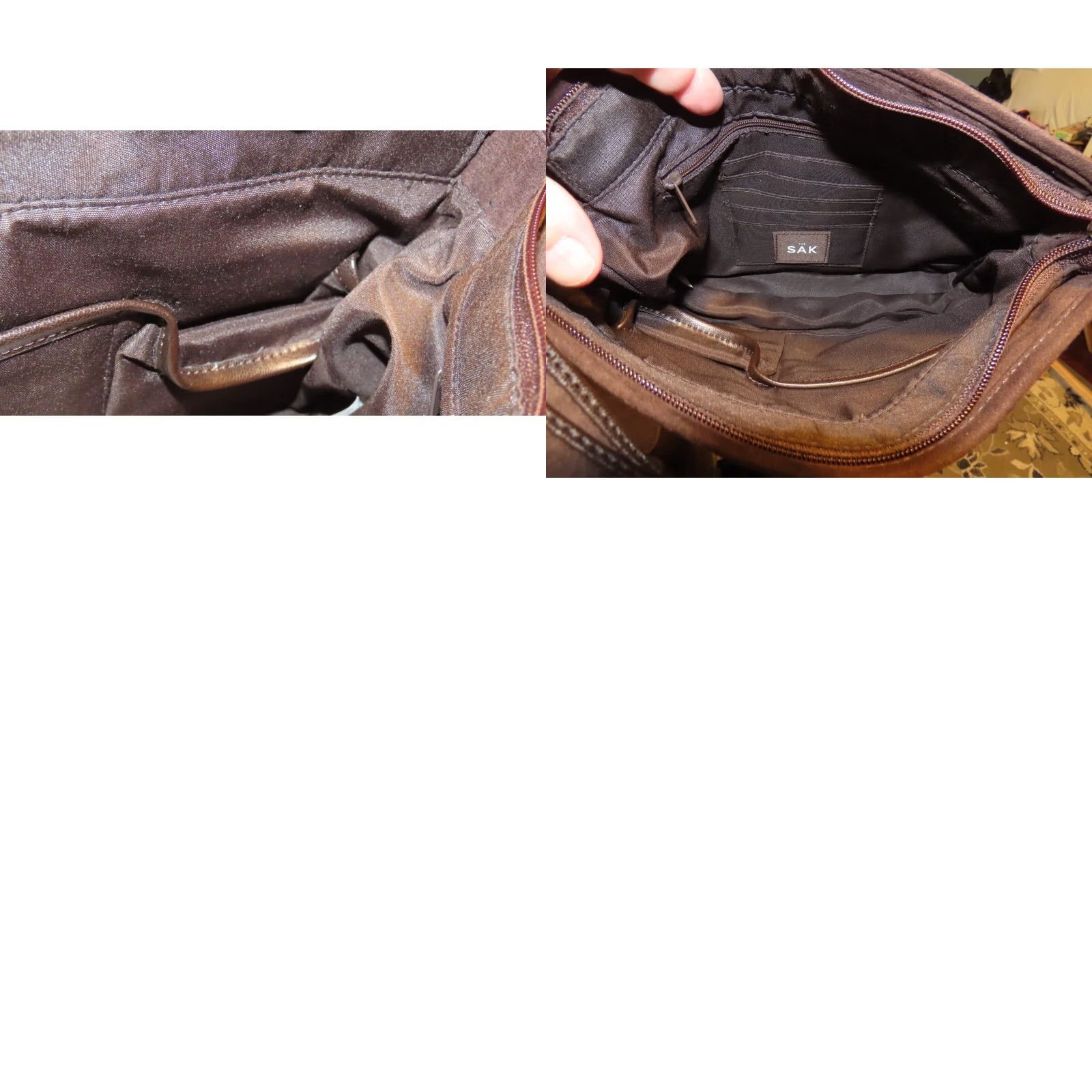 The Sak VINTAGE The Sak Crossbody Bag Small Leather Brown Woven 11x7.5x2 Purse Womens Size ONE SIZE - 8 Thumbnail