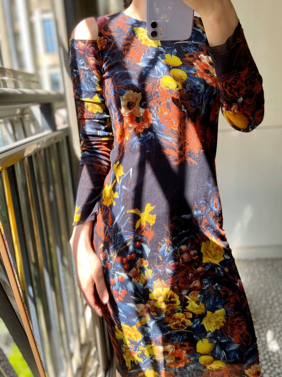 Jean Paul Gaultier JPG Off-Shoulder Tulle Floral StillLife Print Dress Size L / US 10 / IT 46 - 1 Thumbnail
