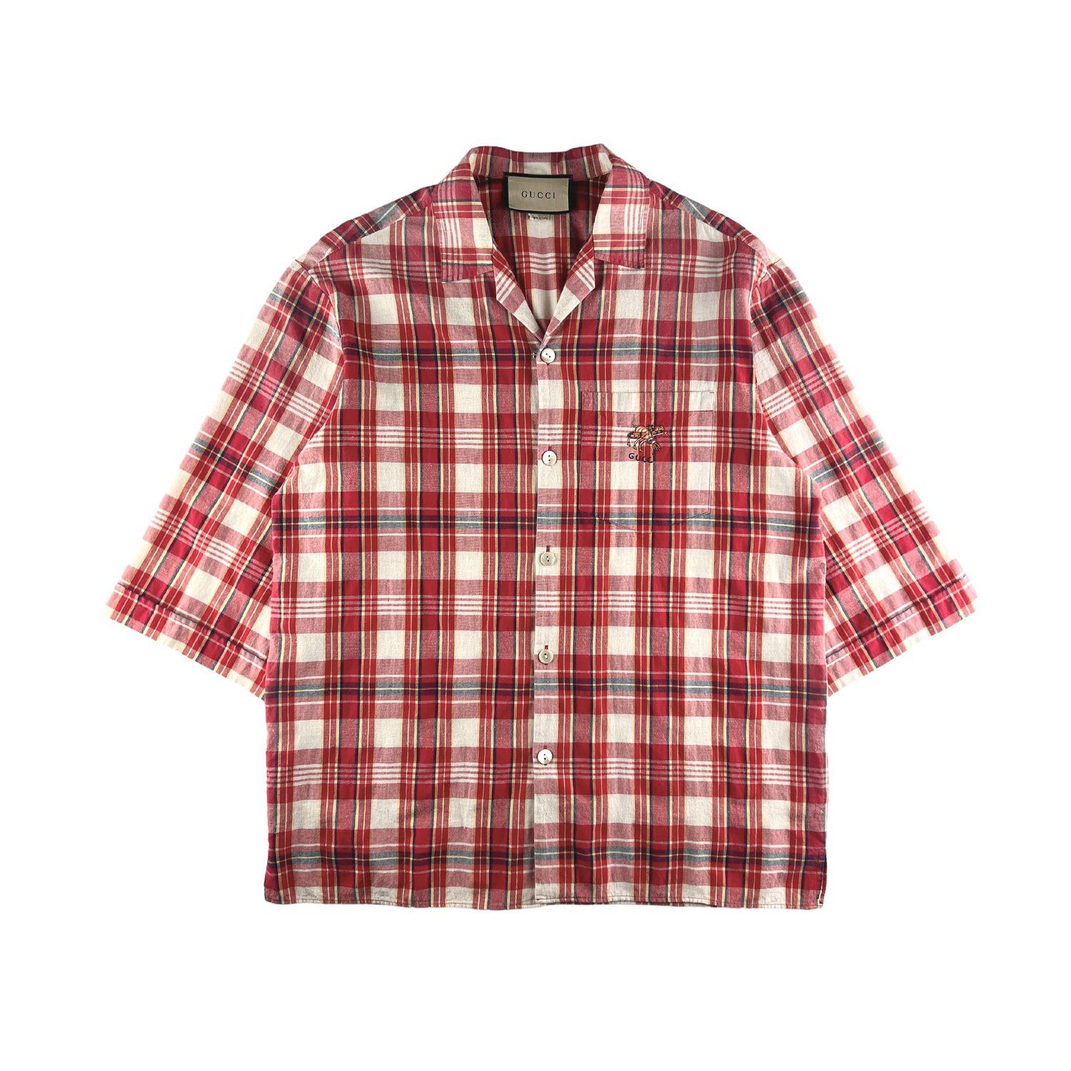 Gucci Gucci Red Checkered 3/4 Logo Shirt Size US S / EU 44-46 / 1 - 2 Thumbnail