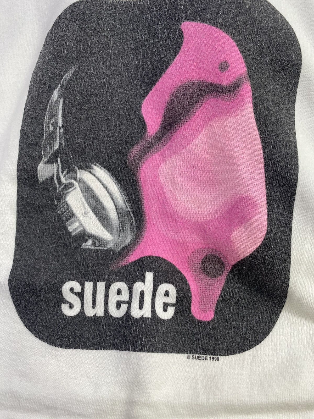 Band Tees VINTAGE 90s SUEDE britpop band head music album ringer shirt Size US M / EU 48-50 / 2 - 4 Thumbnail