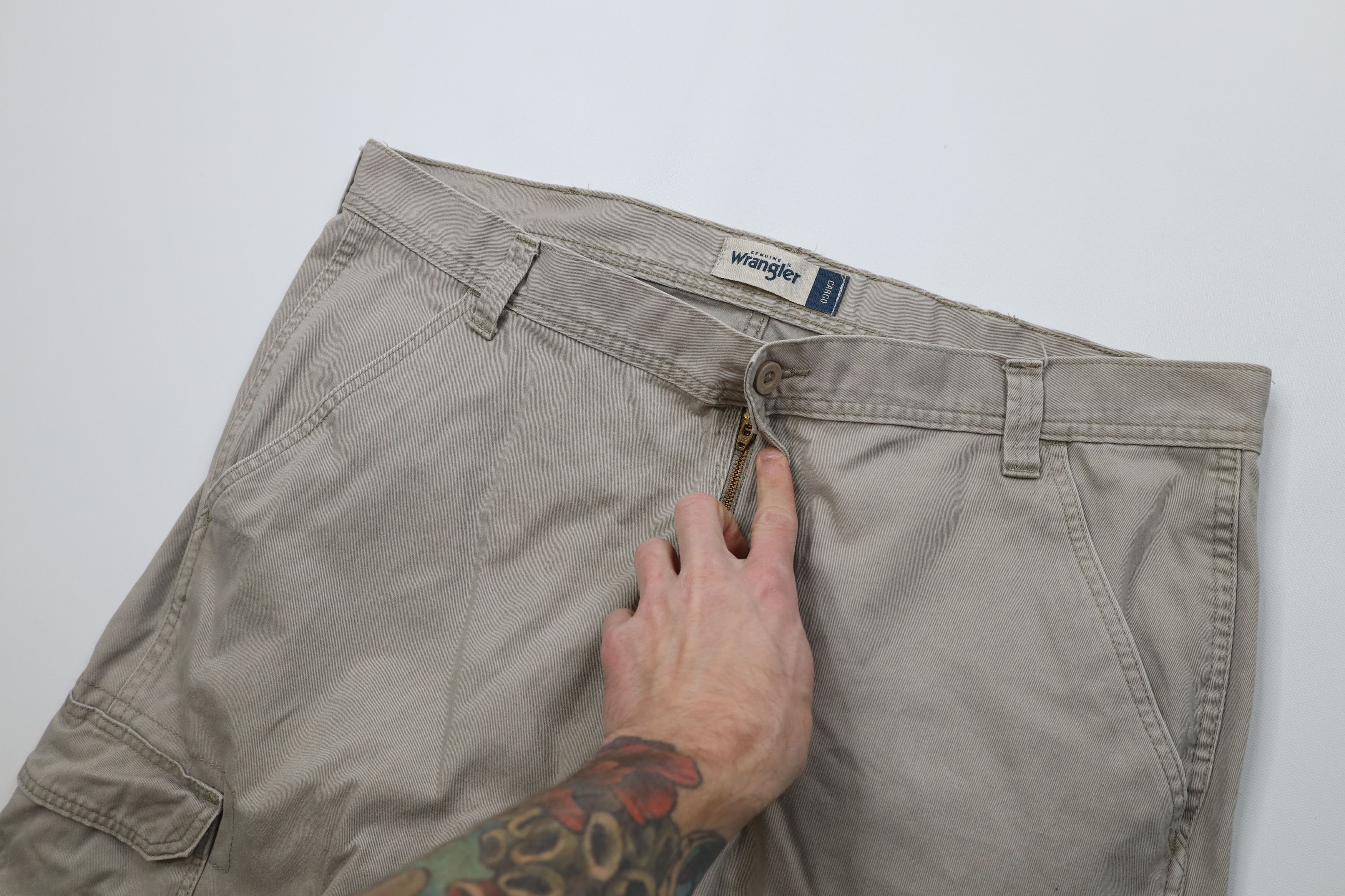 Wrangler Vintage Y2K Wrangler Baggy Wide Leg Cargo Pants Beige Cotton Size US 38 / EU 54 - 6 Thumbnail