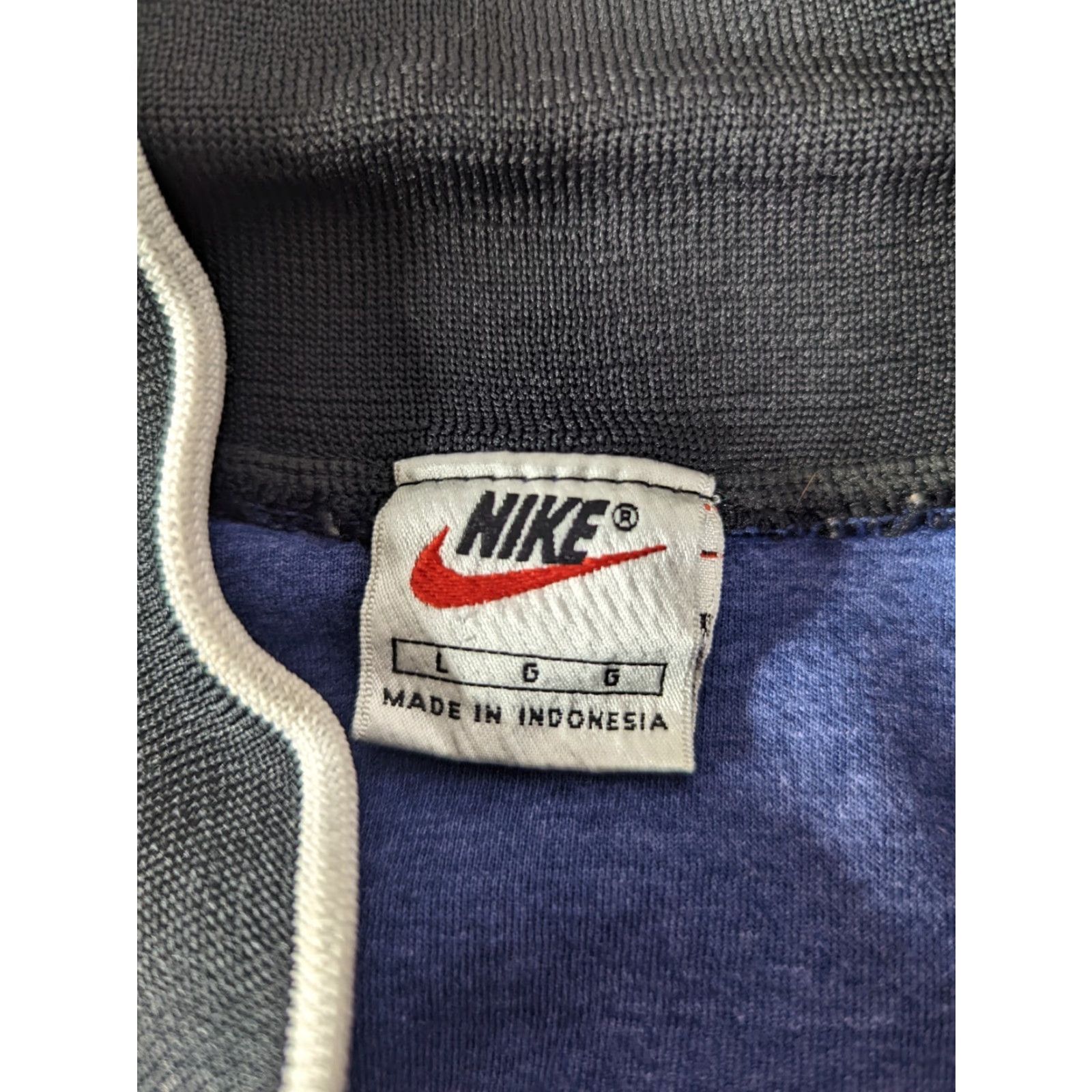 Nike VINTAGE Nike Sweatshirt Full Zip Collared Blue 90s Large Mens Size US L / EU 52-54 / 3 - 4 Thumbnail
