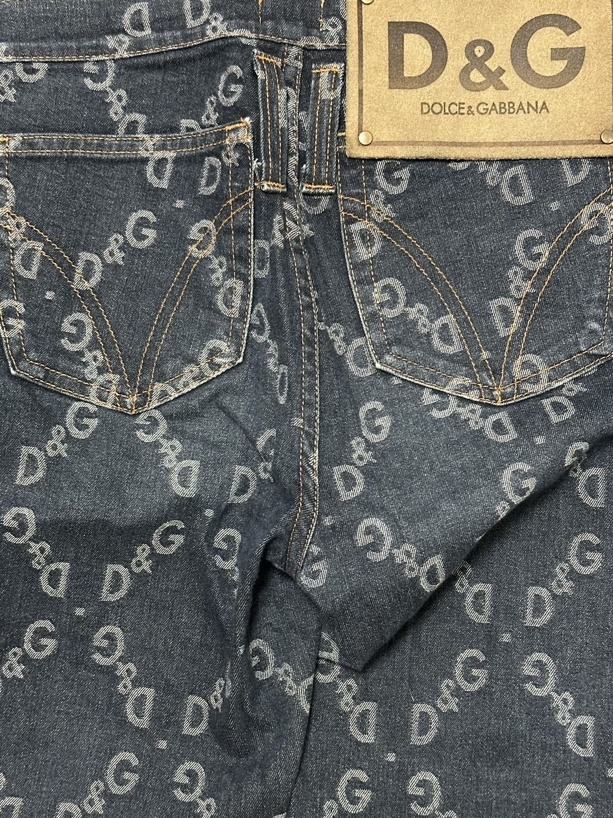 Dolce & Gabbana D&G Fall Winter 2002 Logo Skinny Stretch Denim Jeans Size 28" / US 6 / IT 42 - 5 Thumbnail