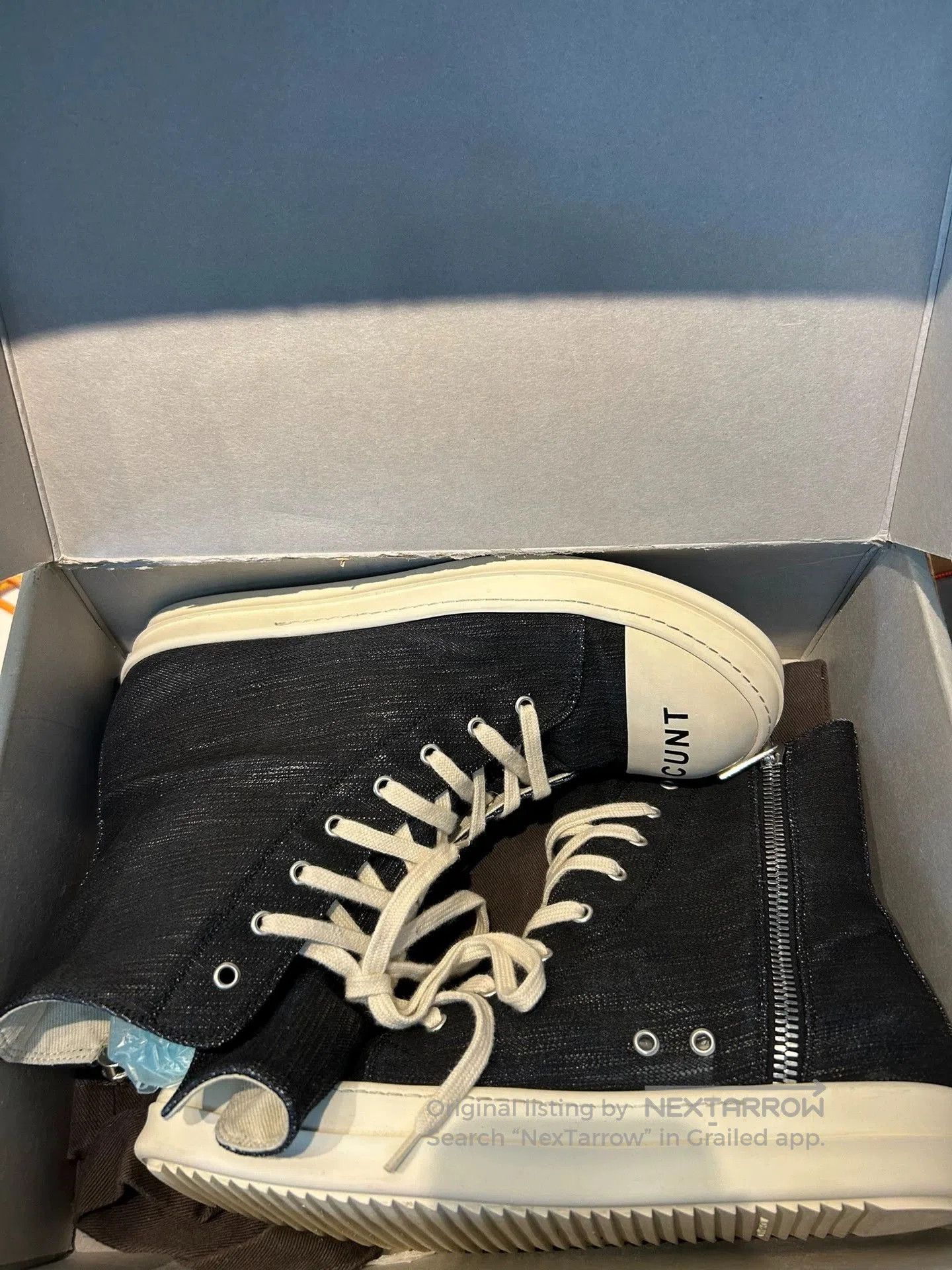 Rick Owens rick owens high-top canvas sneakers in black. Size US 10.5 / EU 43-44 - 8 Thumbnail