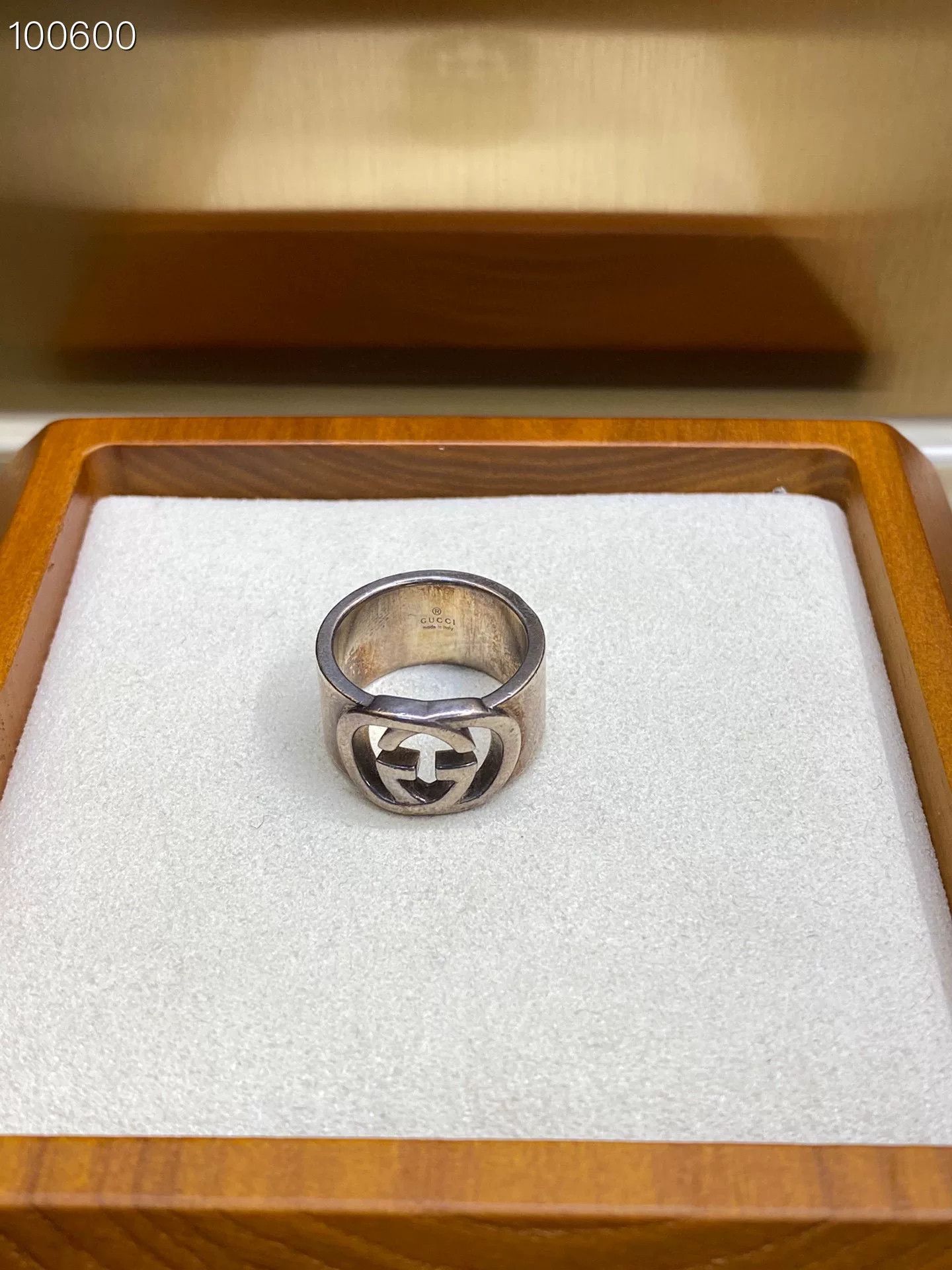 Gucci Gucci 925 Silver Double G Logo Ring Size ONE SIZE - 1 Thumbnail