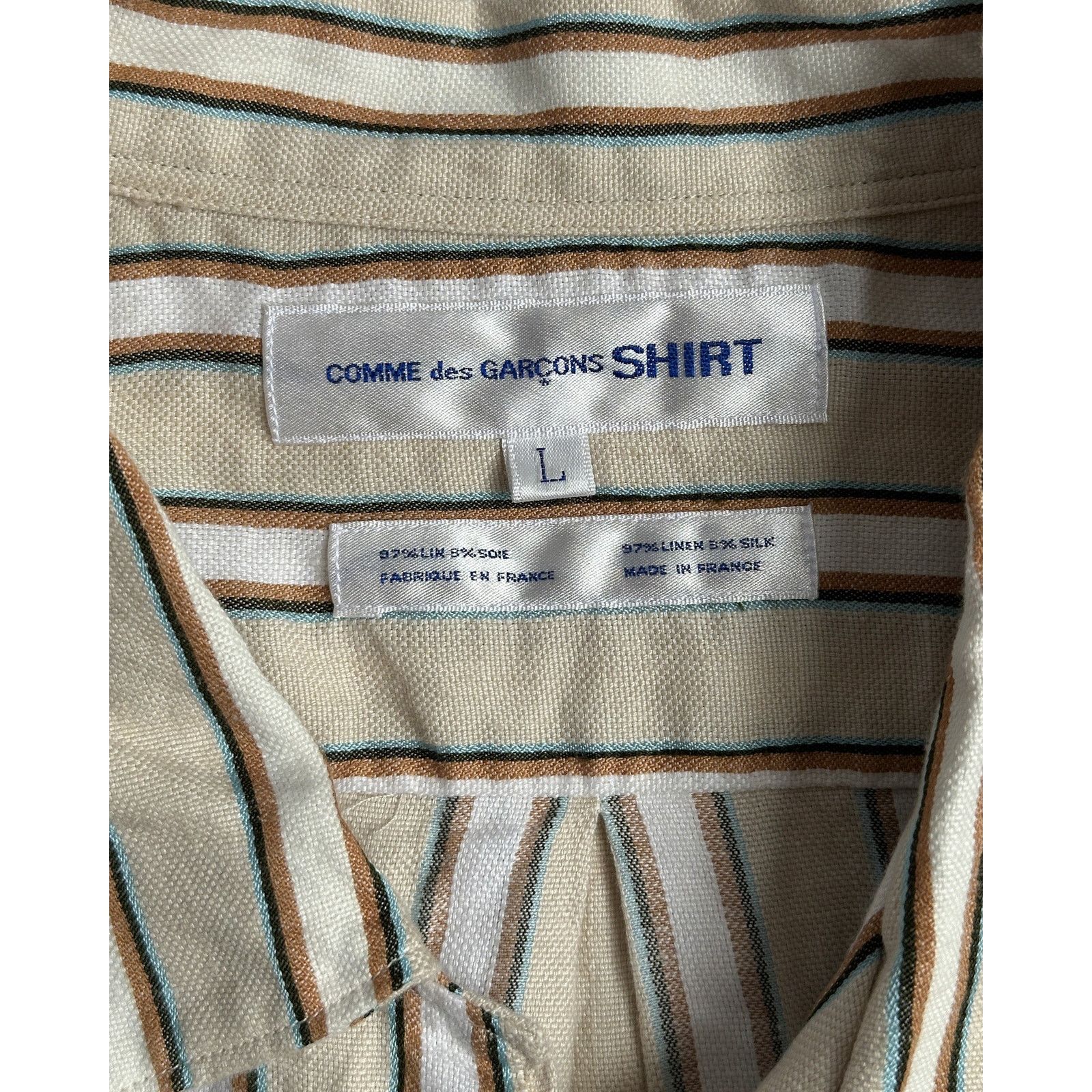 Comme des Garcons Comme des Garcons SHIRT Linen Multi Media SS Button Up Shirt Size US XL / EU 56 / 4 - 4 Thumbnail
