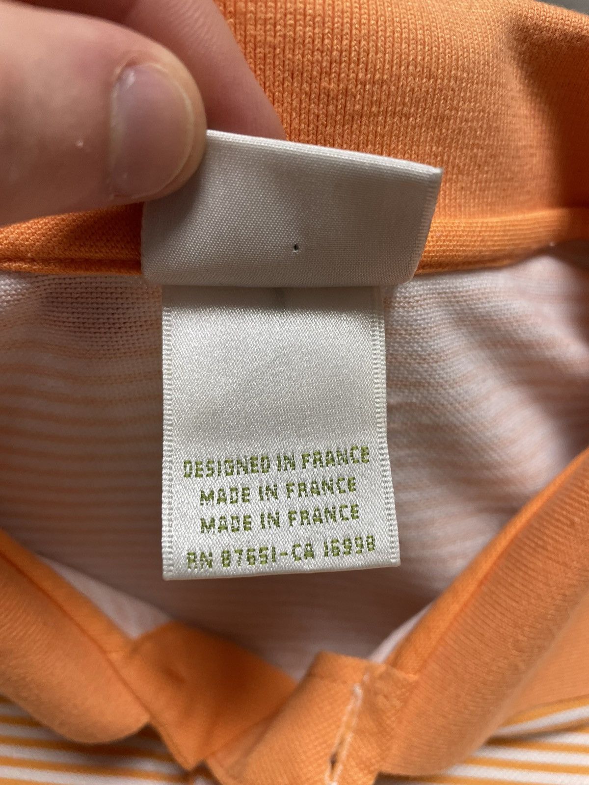 Lacoste Vintage Lacoste Orange Striped Polo Shirt Size US M / EU 48-50 / 2 - 10 Thumbnail