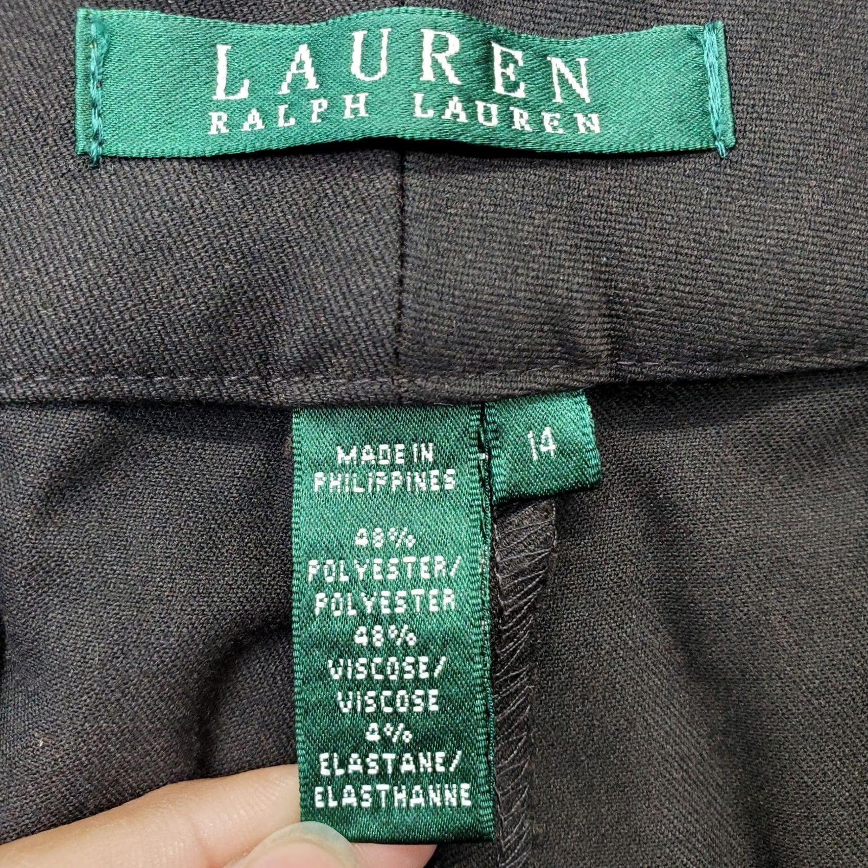 Ralph Lauren Lauren Ralph Lauren Chino Pants Womens 14 Brown Flat Front Wide Leg Hook & Eye Clothes Pants Womens 14 Brown Wide-Leg Front Flat Hook & Eye Size 36" / US 14 / IT 50 - 7 Thumbnail