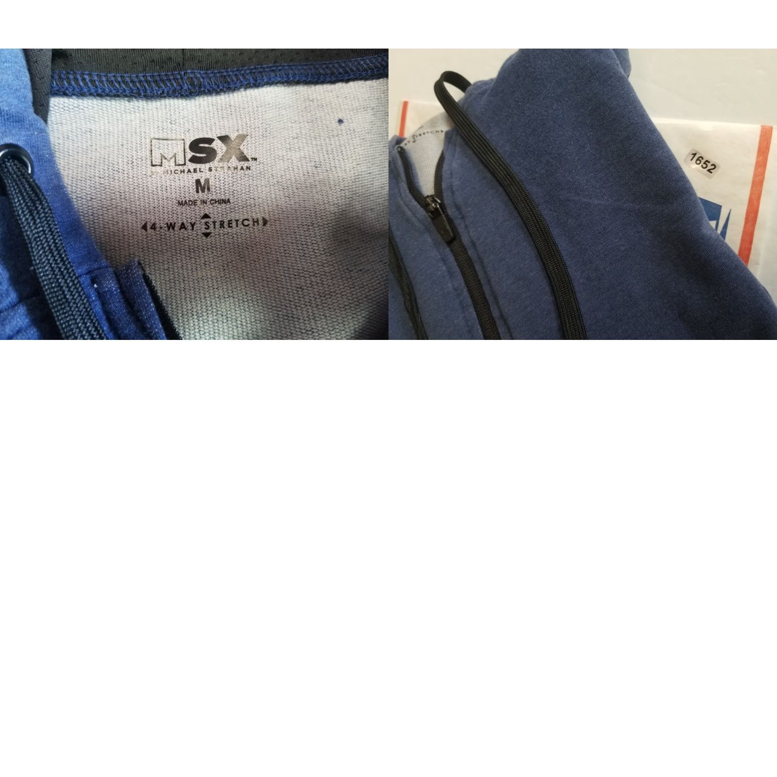 Vintage MSX by Michael Strahan Zip Hoodie Men Size M Blue 4 Way Stretch Sweatshirt Size US M / EU 48-50 / 2 - 9 Thumbnail
