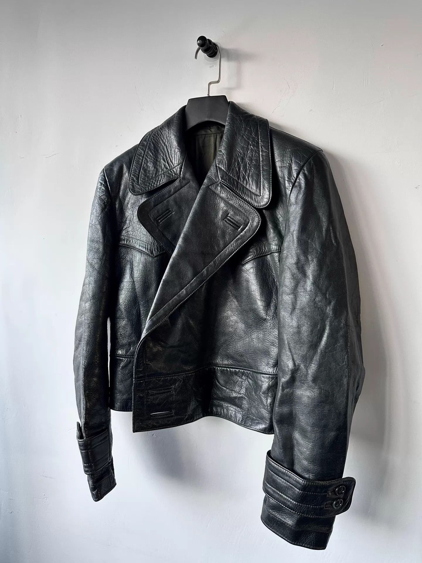 Other Vtg 50-60s German Post-War Gestapo Collar Leather Jkt M Size US M / EU 48-50 / 2 - 2 Thumbnail