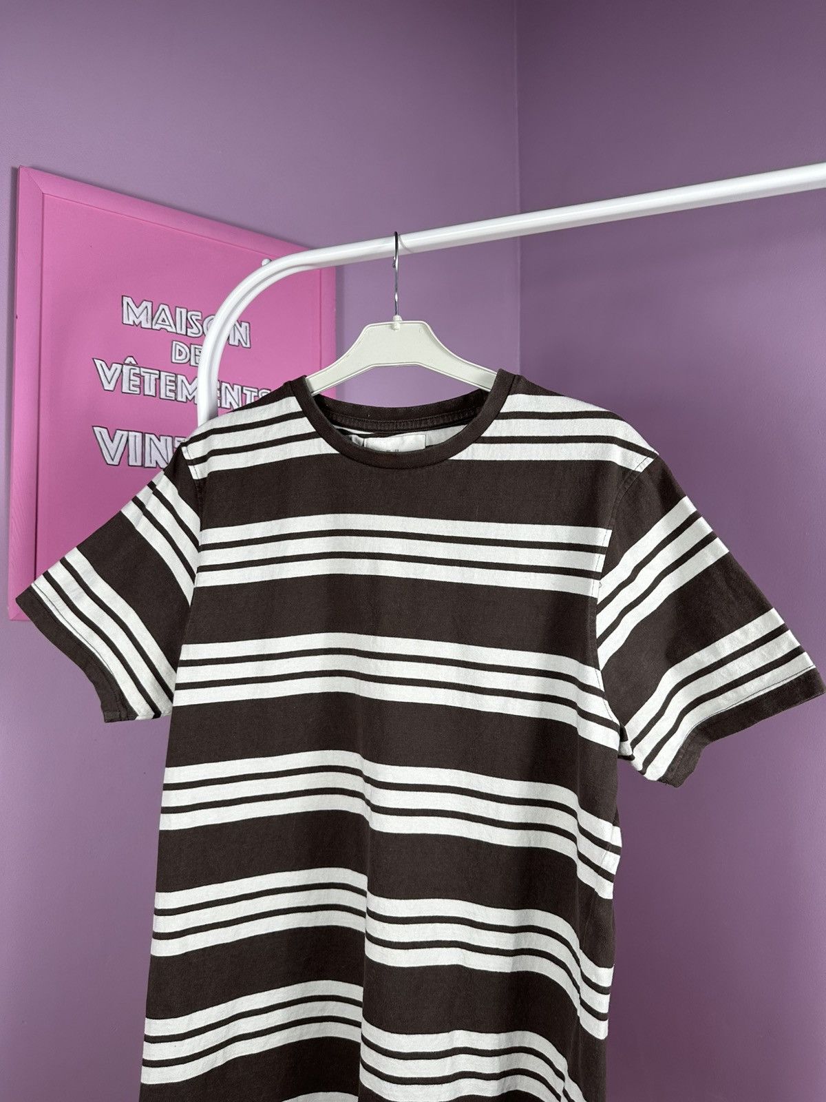 Folk Folk Stripped T Shirt Classic Tee Brown Cotton Short Sleeve Size US M / EU 48-50 / 2 - 3 Thumbnail