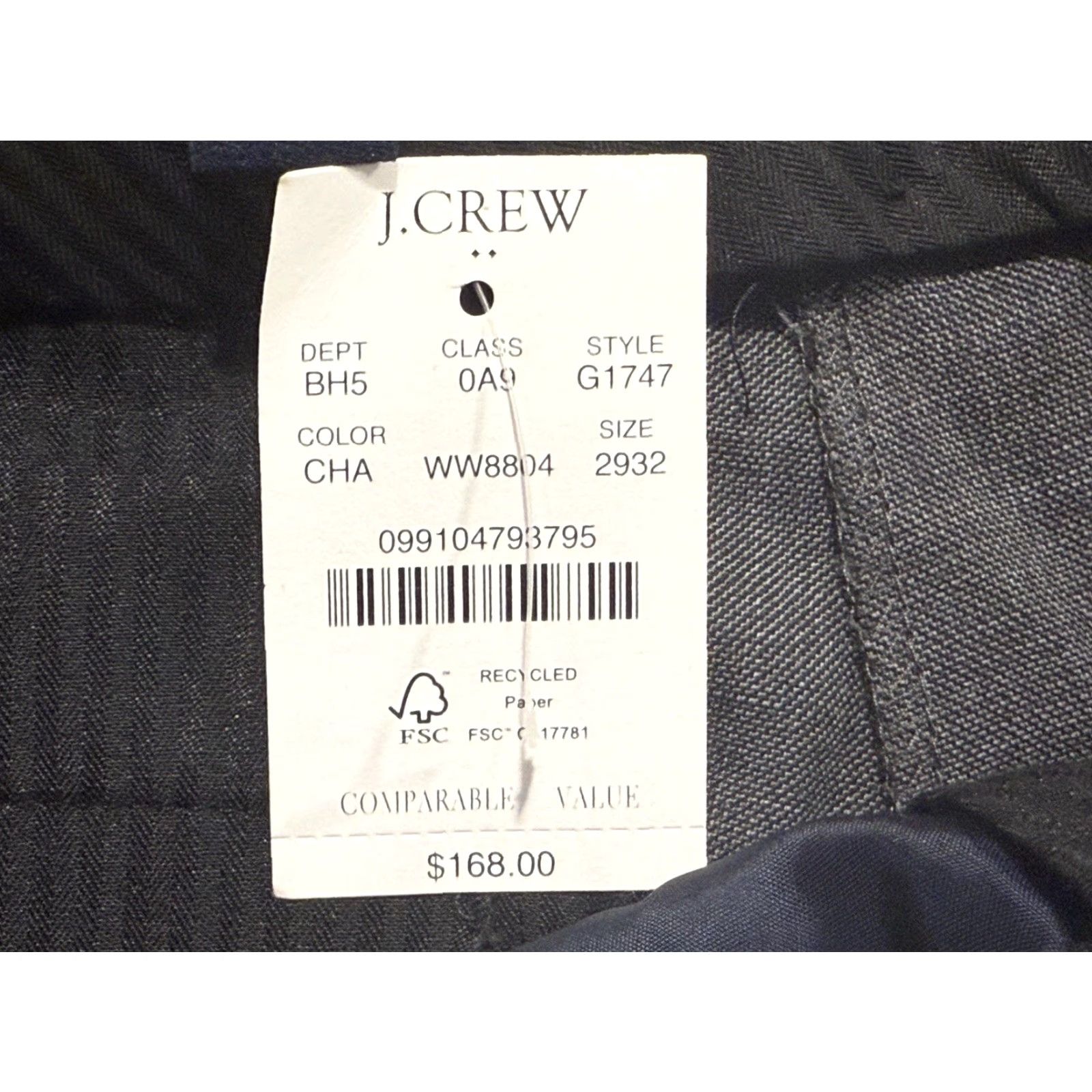 J.Crew J.CREW Thompson Dress Pants Mens Slim Fit Tapered 30x31.5 Gray Wool Business Formal Size US 30 / EU 46 - 4 Thumbnail