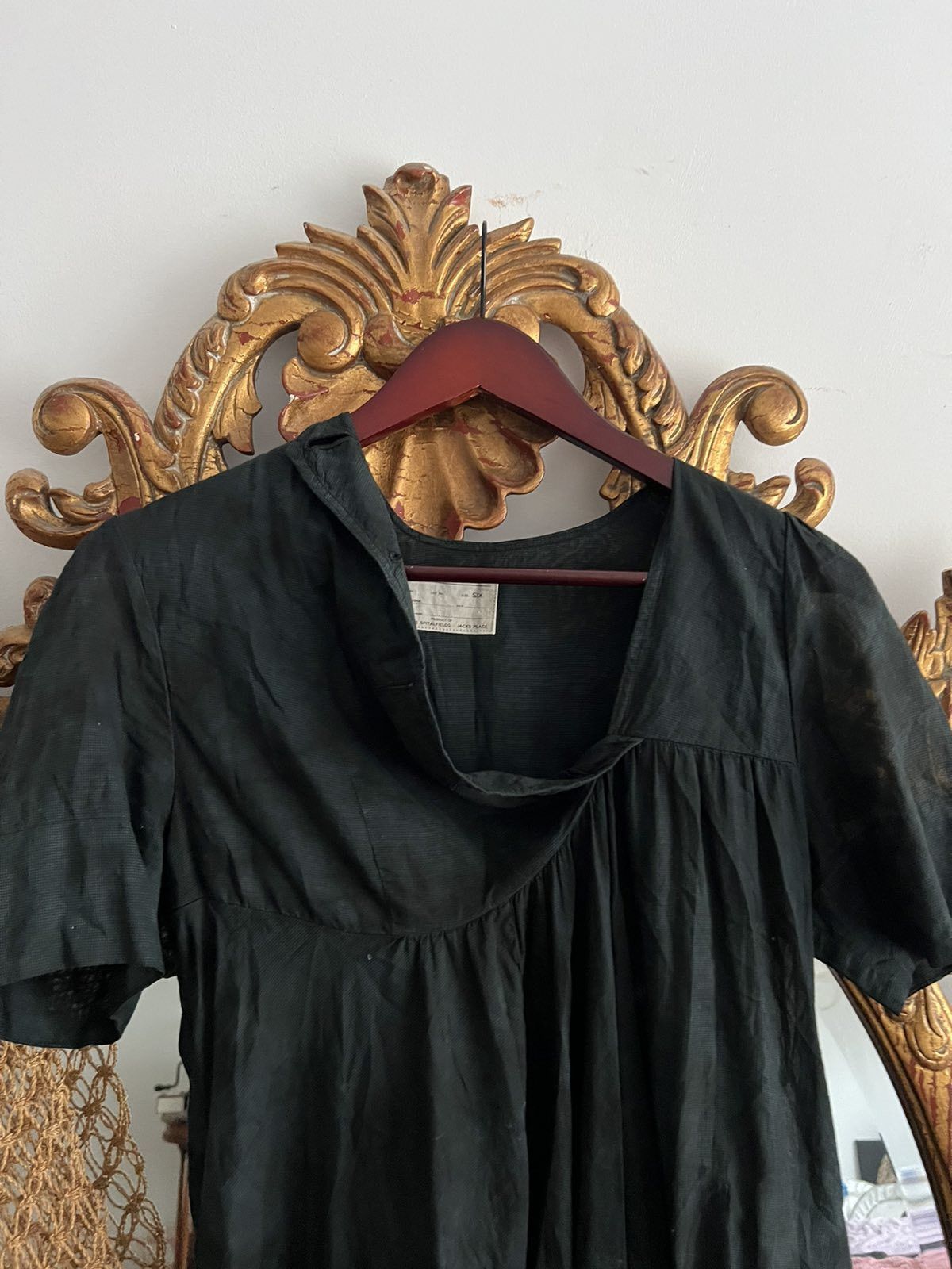 Allsaints Allsaints Dellal midi Black dress checkered cupro Size S / US 4 / IT 40 - 3 Thumbnail