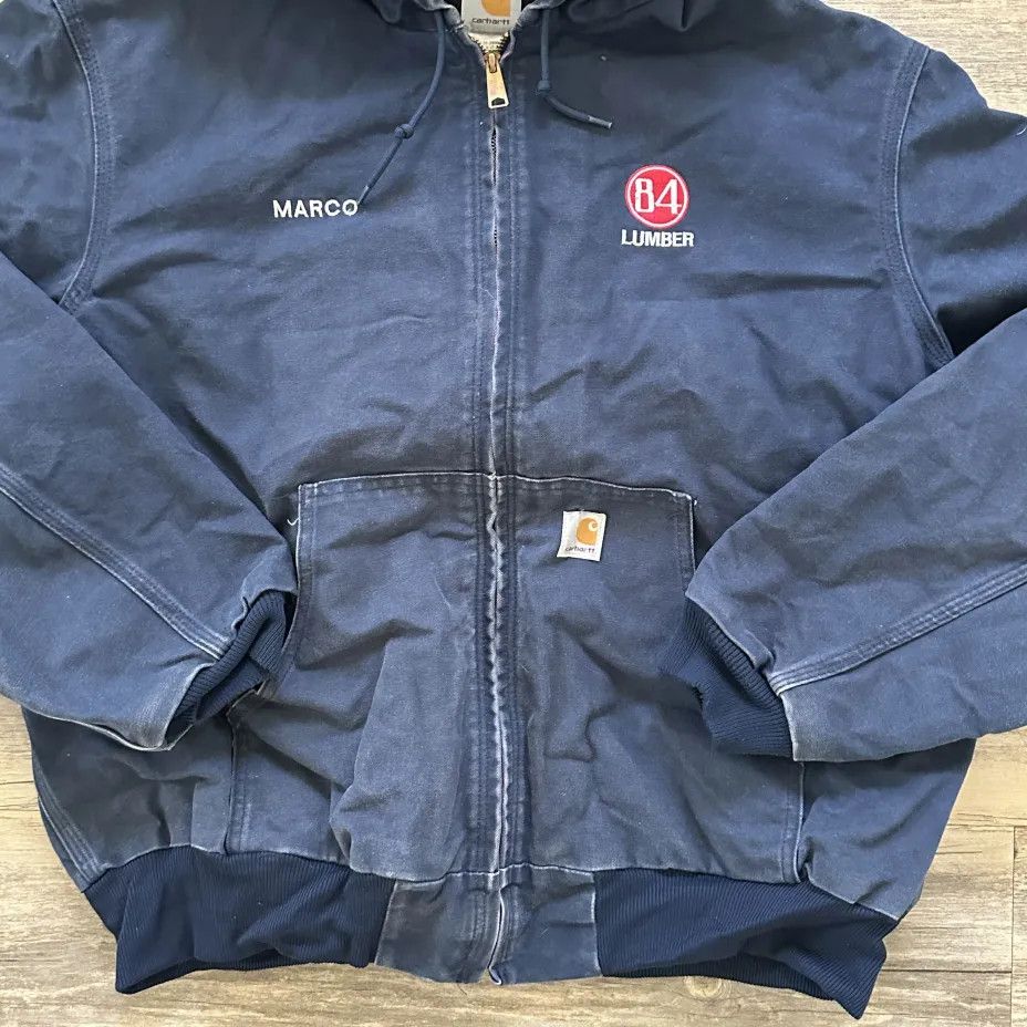 Carhartt Vintage Carhartt J131 NVY Navy Blue Hooded Jacket Size XXL Size US XXL / EU 58 / 5 - 2 Thumbnail