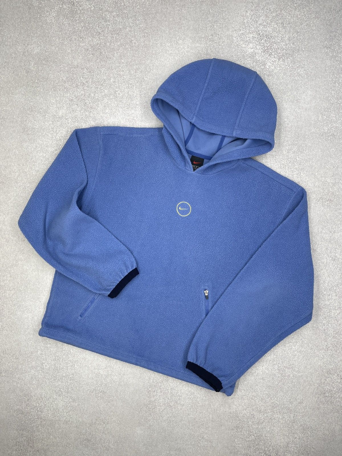 Women Nike Fleece Hoodie Center Logo Blue Teddy ACG TECH