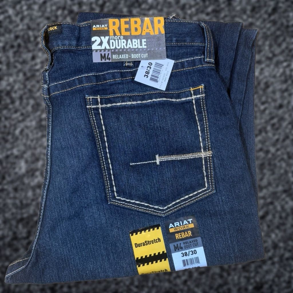 Ariat Ariat Jeans Relaxed Bootcut Mens 38x30 Dark Blue DuraStretch NWT Rebar M4 Size US 38 / EU 54 - 1 Thumbnail