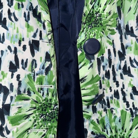 Other Dressbarn Woman Green & Navy Floral Blazer Jacket Size 14/16 Size XL / US 12-14 / IT 48-50 - 6 Thumbnail