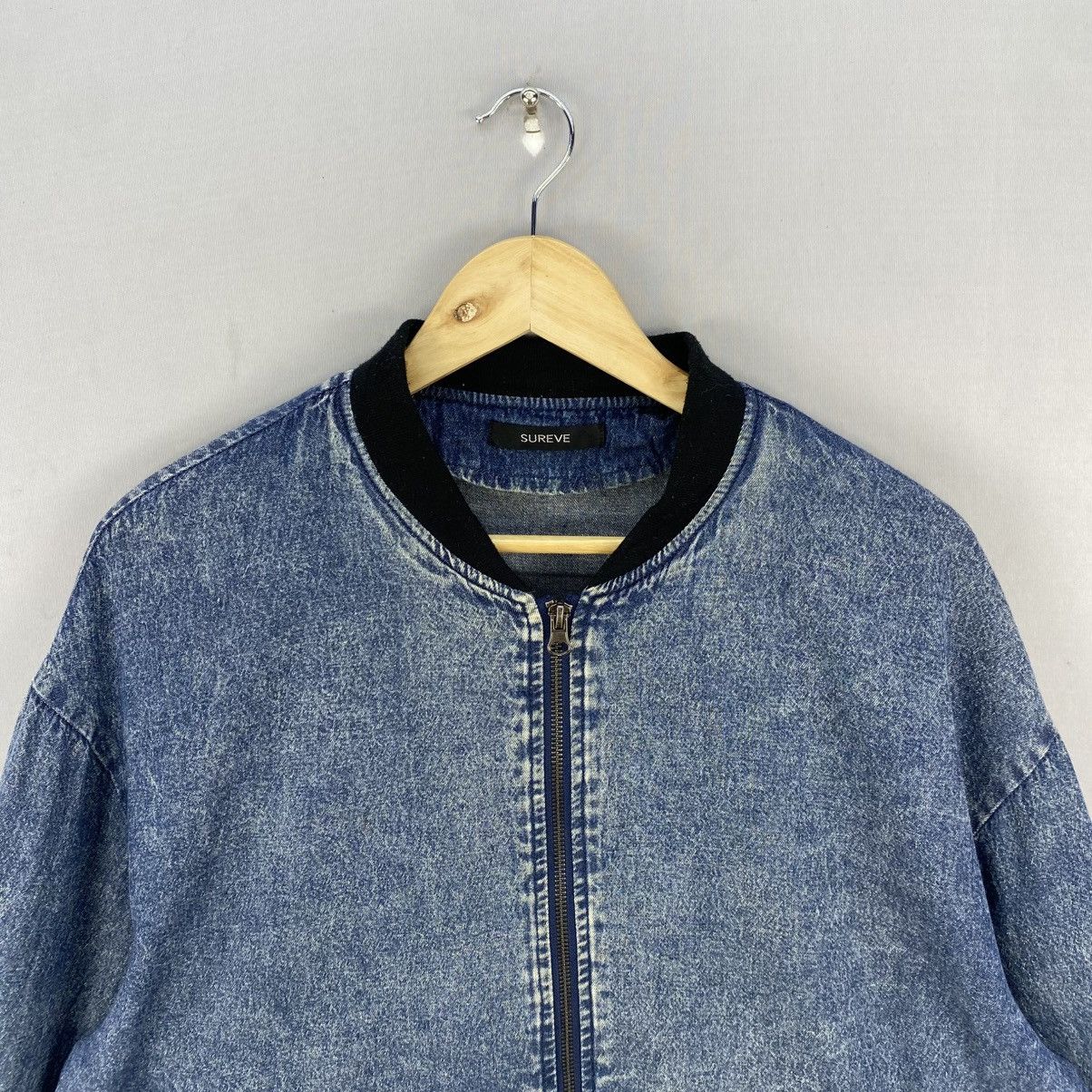 Japanese Brand Sureve Japan Oversized Washed Denim Bomber Jacket Size US L / EU 52-54 / 3 - 7 Thumbnail