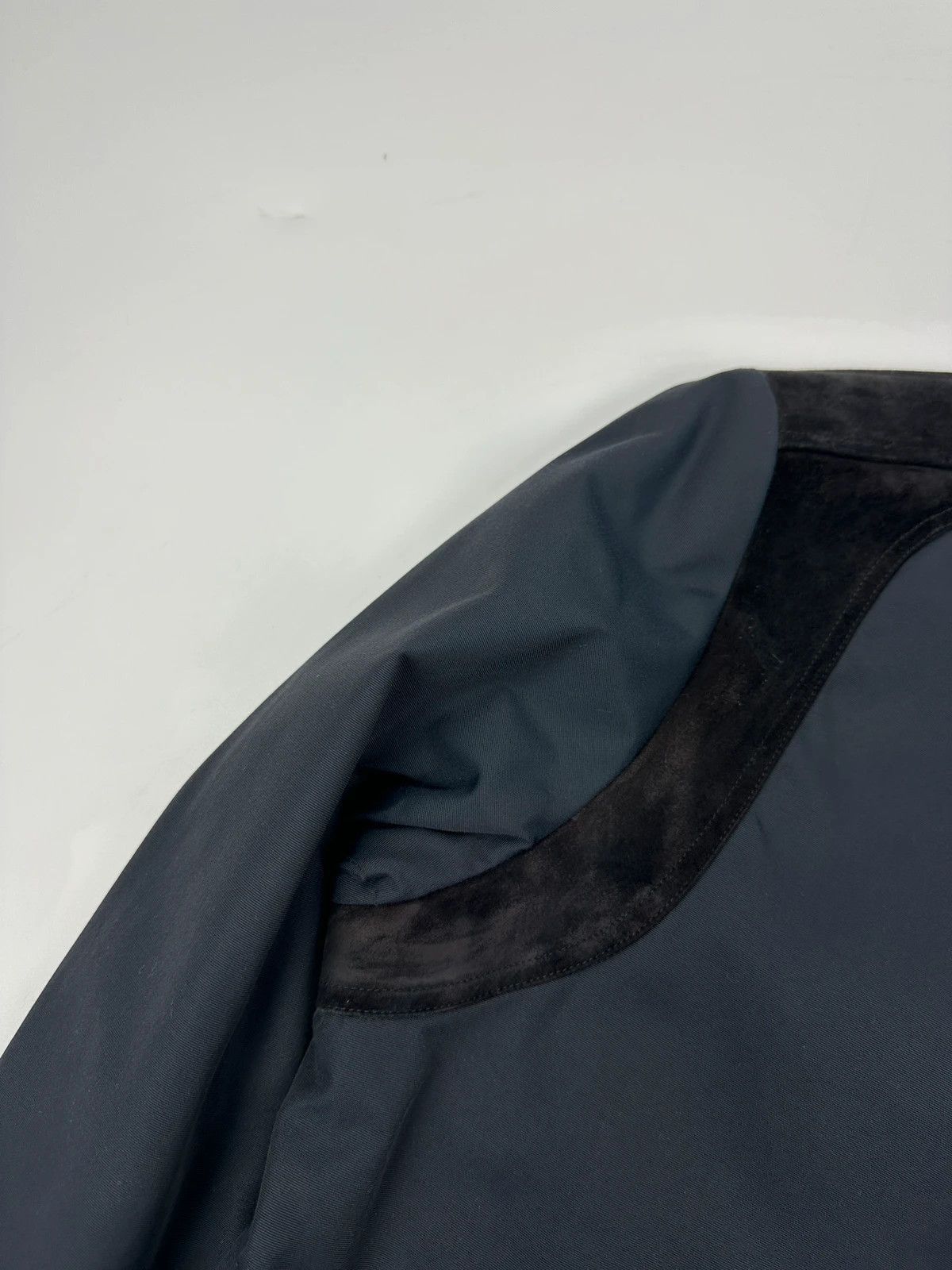 Gucci Gucci 00’s Navy Blue Leather Insert Bomber Jacket Size US M / EU 48-50 / 2 - 4 Thumbnail