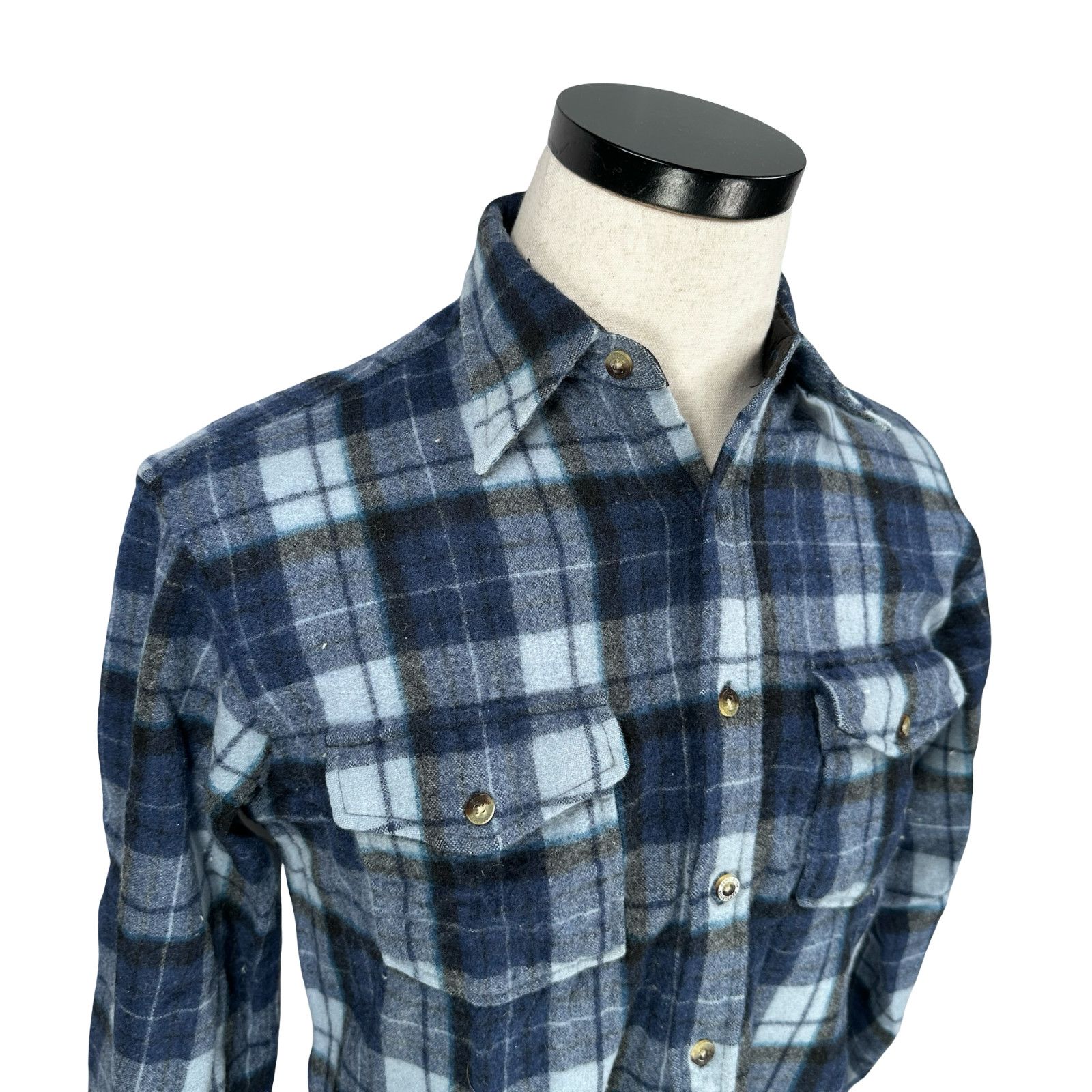 Pendleton Pendleton Flannel Shirt Mens M Blue White Plaid 100% Wool Size US M / EU 48-50 / 2 - 2 Thumbnail