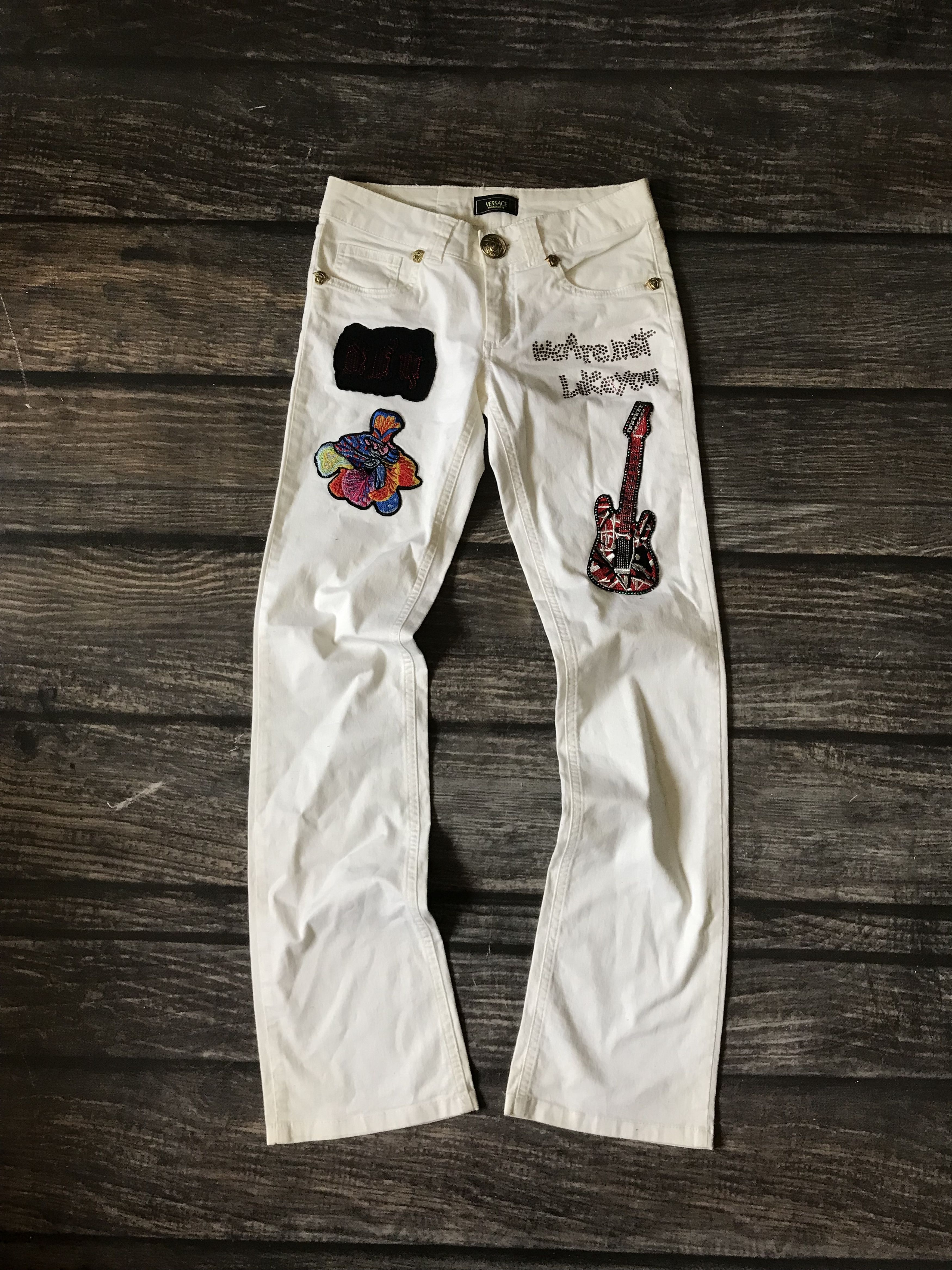 Versace 90’s Archive Versace Delirium Patch Denim Suit Size S / US 4 / IT 40 - 7 Thumbnail