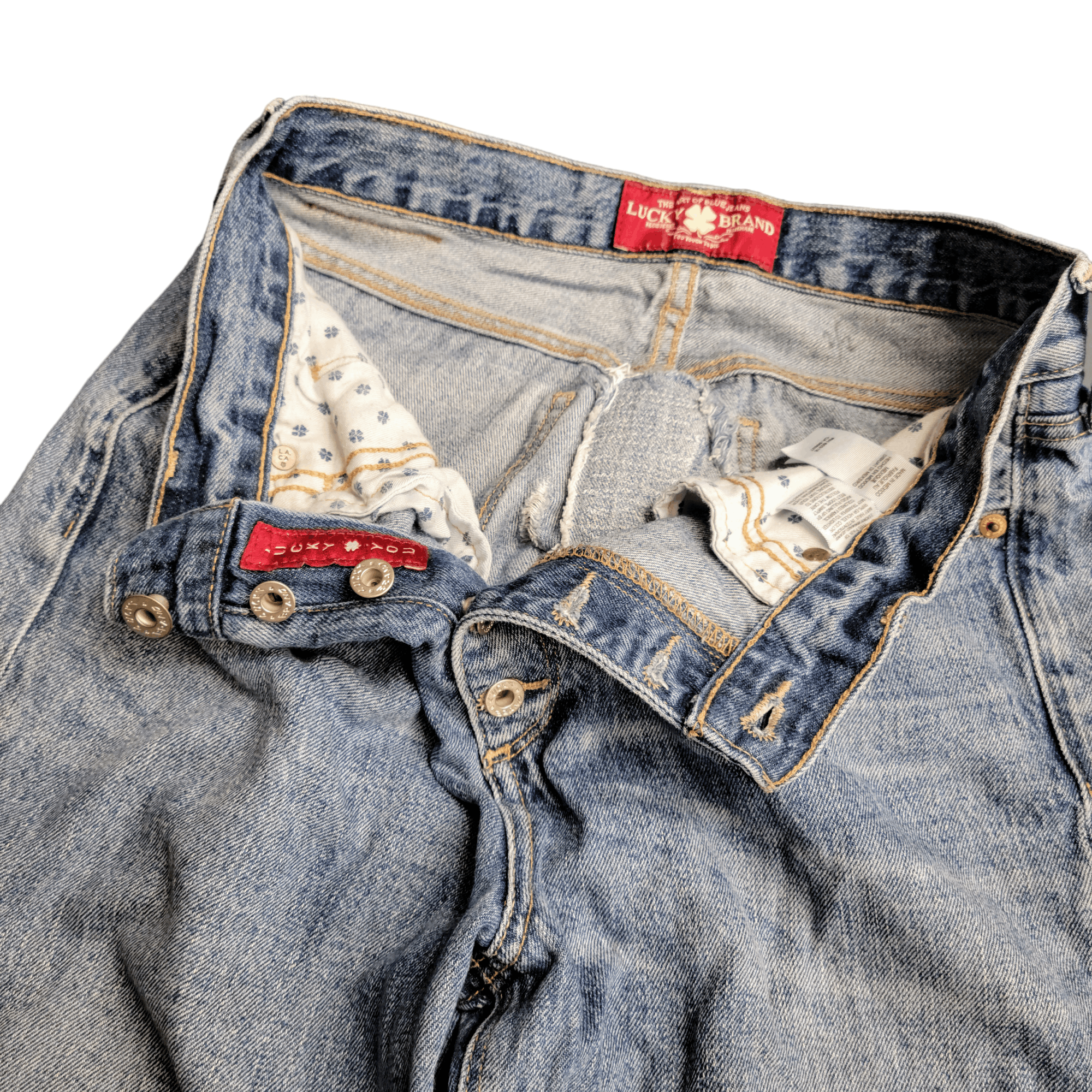 Lucky Brand Lucky Brand Vintage Button Fly High Rise Distress Blue Jeans Size 28" / US 6 / IT 42 - 7 Thumbnail