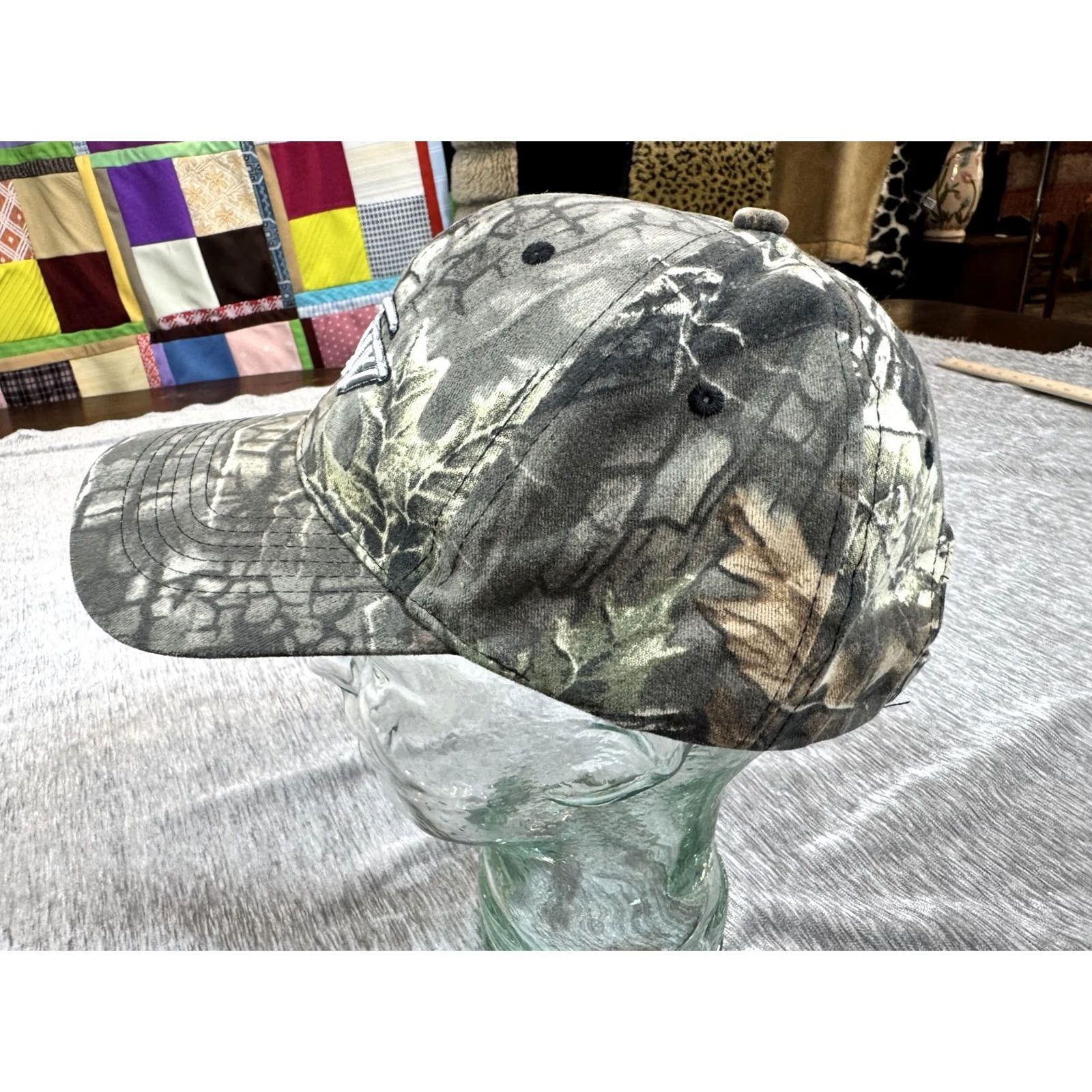 Vintage FLW Hat Cap Mens Green Camo Fishing Tournament Outdoors Hunting Strap Back Size ONE SIZE - 2 Thumbnail