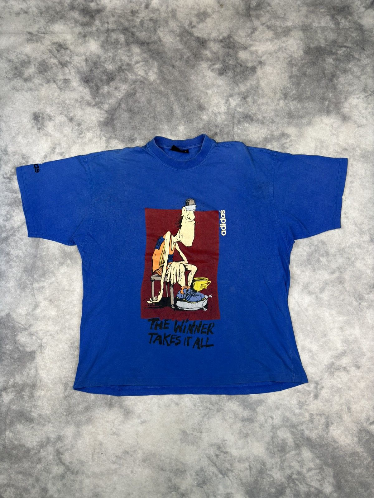 Adidas × Vintage Vintage Adidas The Winner Takes It All Super Rare 80s 90s Size US L / EU 52-54 / 3 - 1 Thumbnail