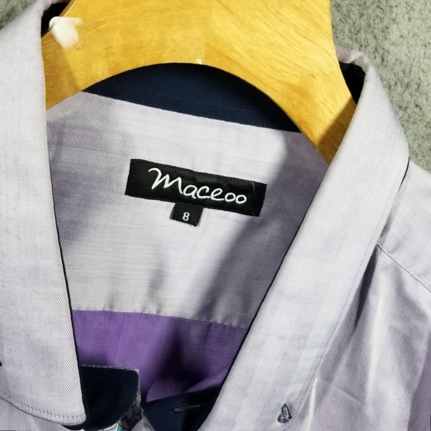 Maceoo VINTAGE Maceoo Fibonacci Purple Shimmer Long Sleeve Button-Down Shirt 2XL Casual Party Mens Size 48R - 2 Thumbnail