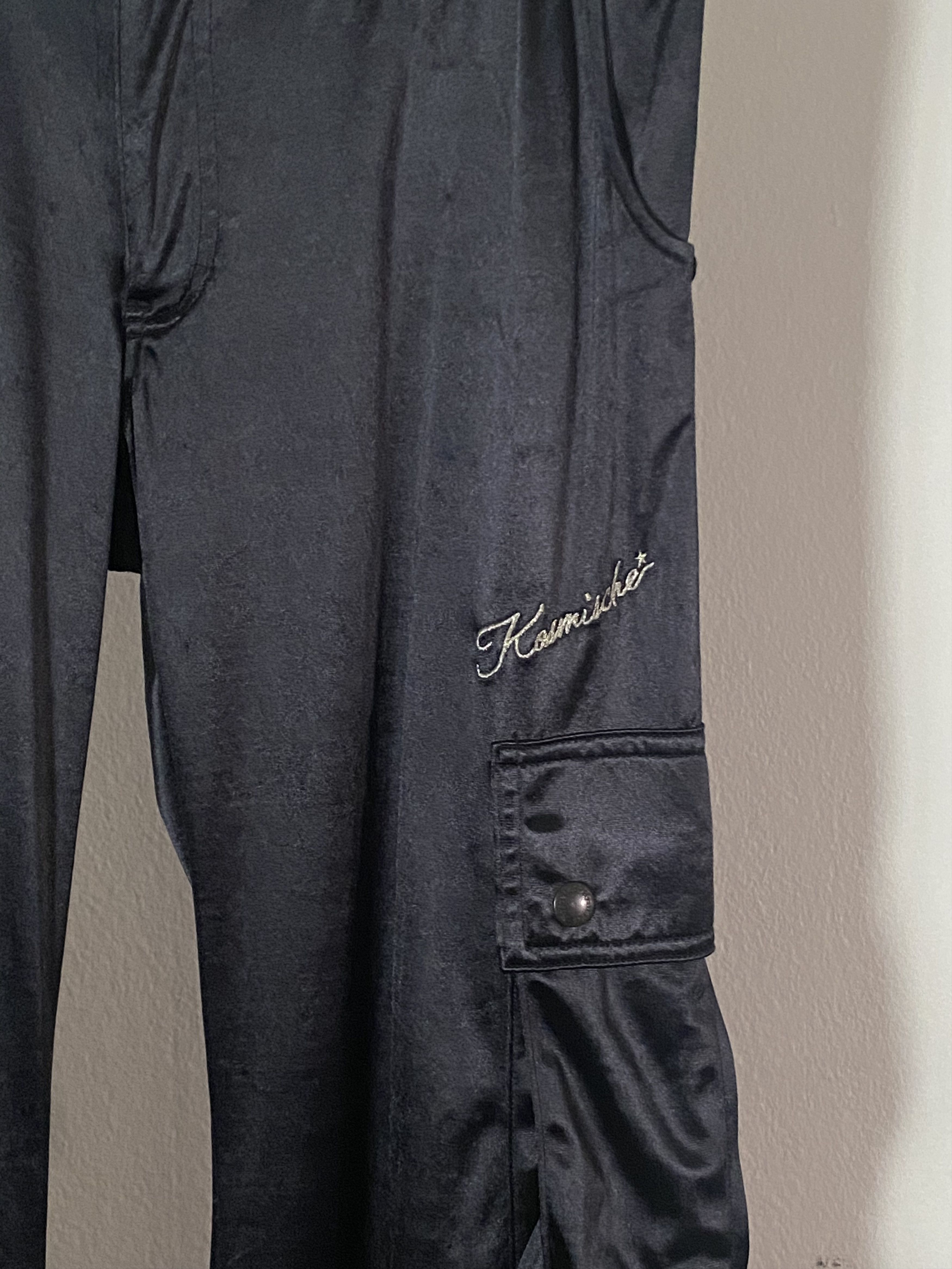 Satin Flared Low Waist Cargo, view 2