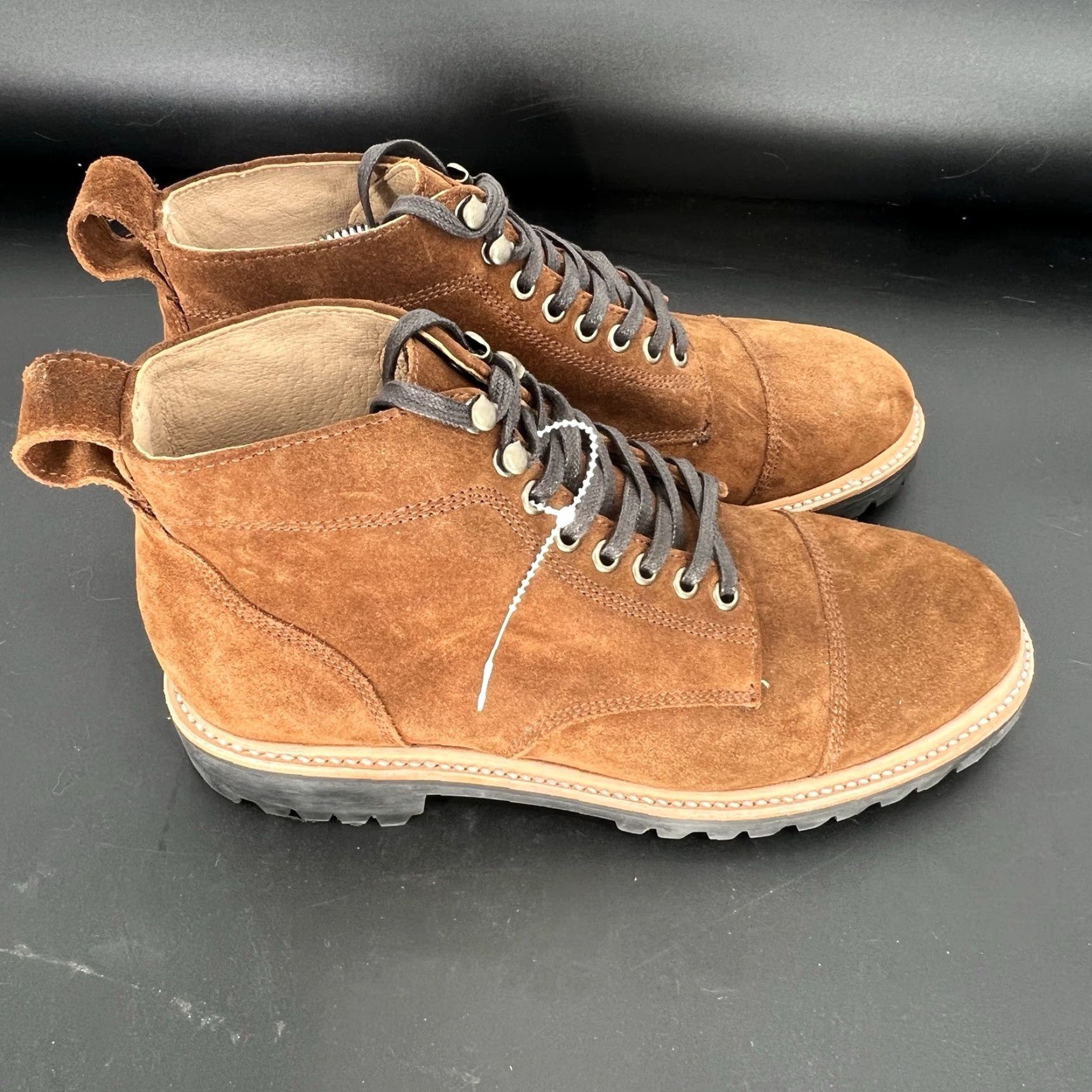 Taylor Stitch Taylor Stitch Men’s Boot The Moto Snuff Brown Suede Lace Up Leather Lining Rubber Outsole Biker Shoes Size 9 Size US 9 / EU 42 - 3 Thumbnail