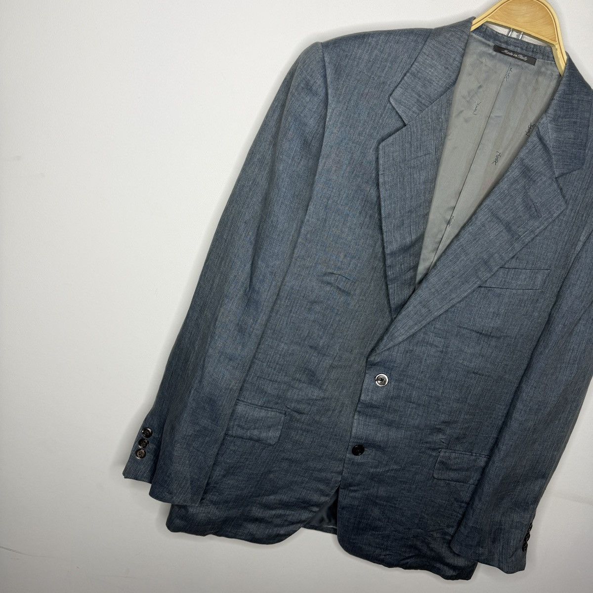 Yves Saint Laurent Yves Saint Laurent Single Breasted Linen Blazer Jacket Size 44R - 3 Thumbnail