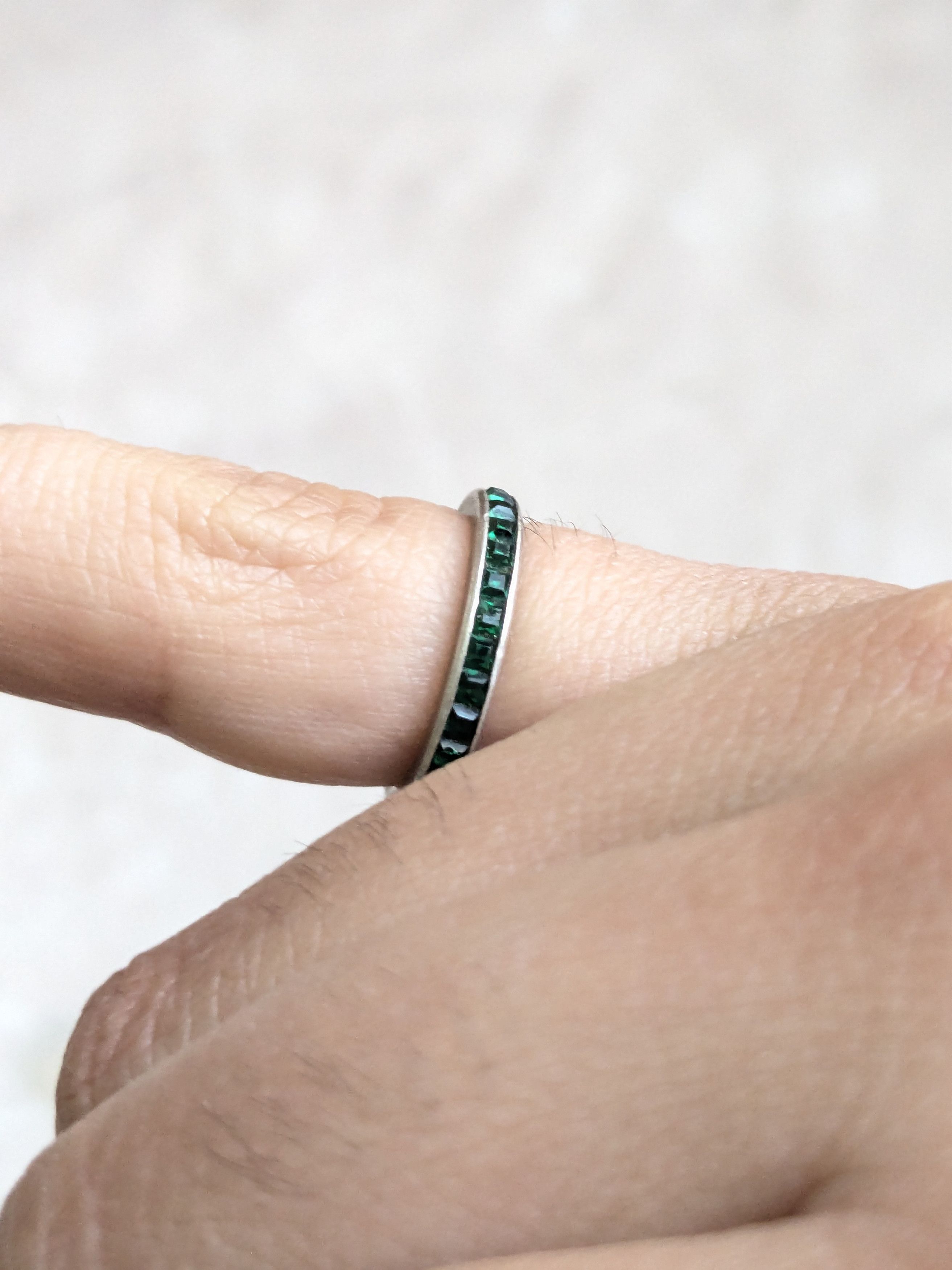 Sterling Silver Vintage Trifari Sterling Silver Signet Ring Eternity 5.5 Size ONE SIZE - 9 Thumbnail