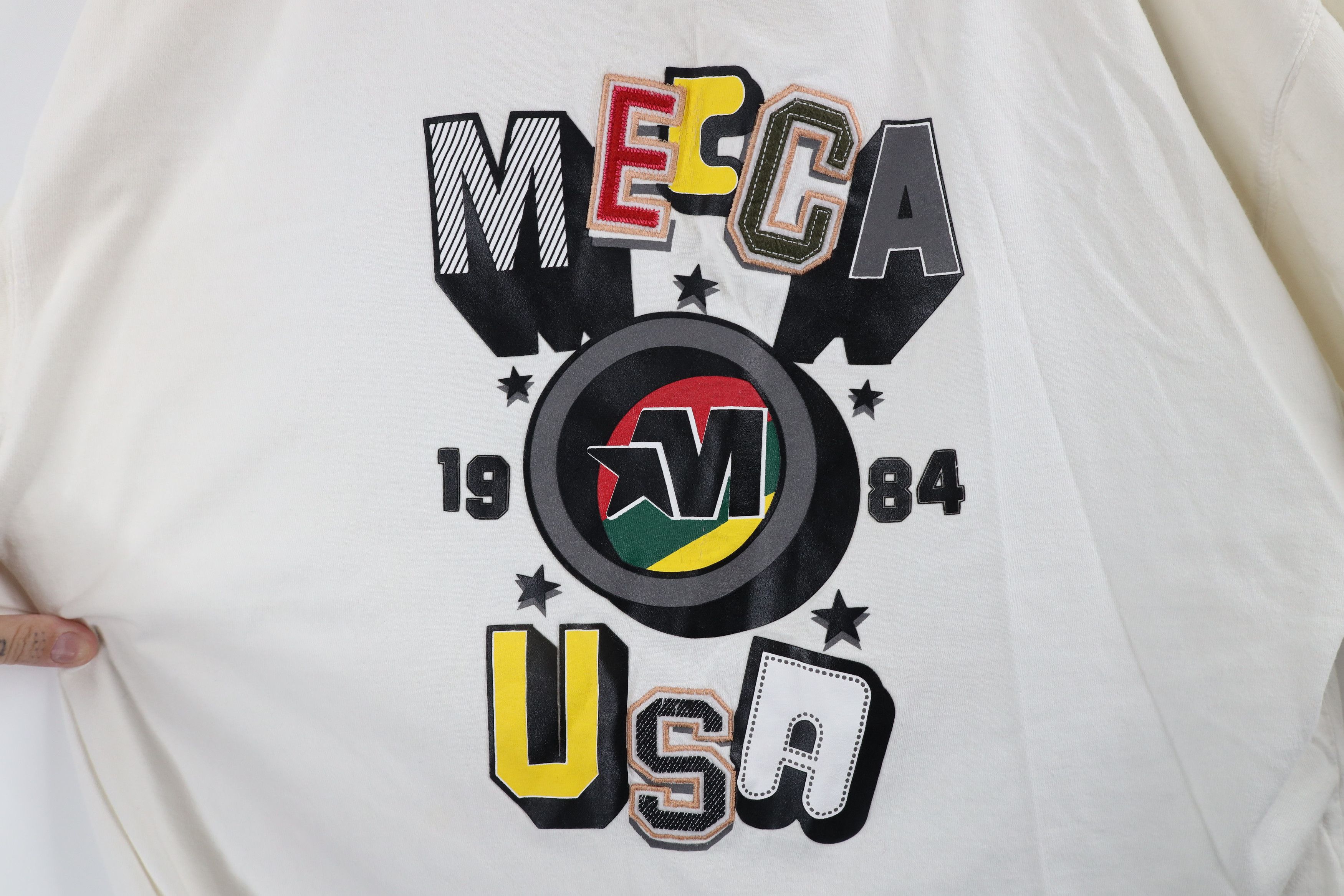 Mecca × Vintage Vintage Mecca USA Out Hip Hop Short Sleeve T-Shirt White Size US XL / EU 56 / 4 - 6 Thumbnail