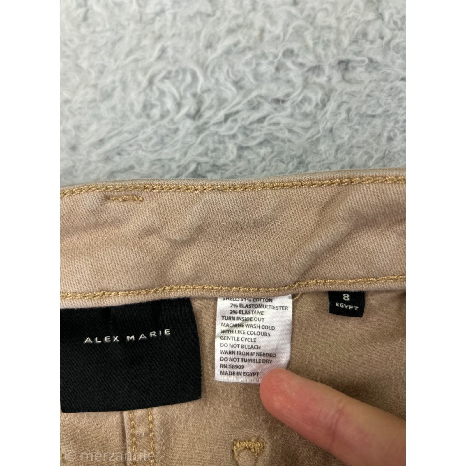Vintage Alex Marie Womens Jeans Beige Denim Wide-Leg 8 Crop Y2K Style Pockets 5-Pocket Rise High Casual Shirt? Size 30" / US 8 / IT 44 - 3 Thumbnail
