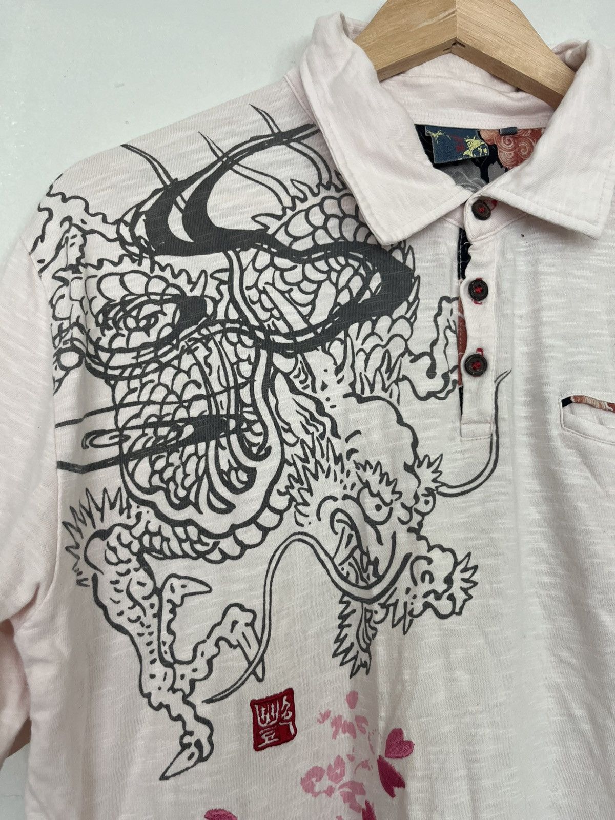 Blue Blue Japan 💥Sukajan DRAGON Shirts with Wood Button Size US M / EU 48-50 / 2 - 5 Thumbnail