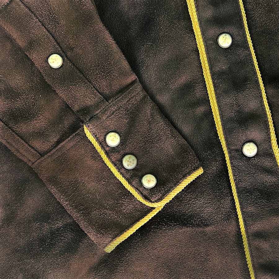 Other Brooks & Dunn Brown Microsuede Shirt w Yellow Rope Trim Size US S / EU 44-46 / 1 - 6 Thumbnail