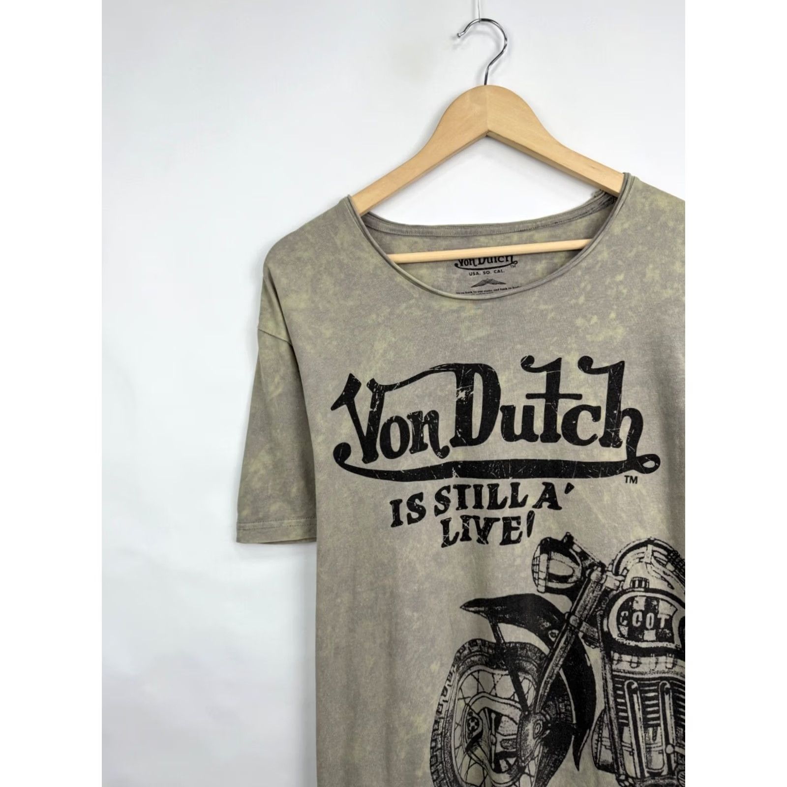 Von Dutch VINTAGE Von Dutch Motorcycle Choppers T-Shirt XL Green Mens 90s Rare VINTAGE Size US XL / EU 56 / 4 - 4 Thumbnail