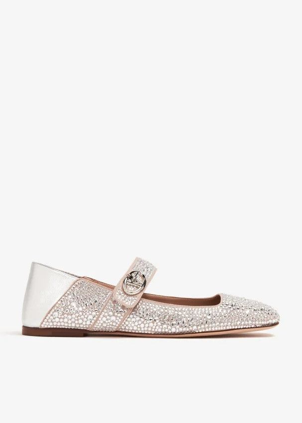 Valentino o1s22i1n0924 Vlogo Locker Mary-Jane Ballerina Flats Size US 8 / IT 38 - 1 Thumbnail