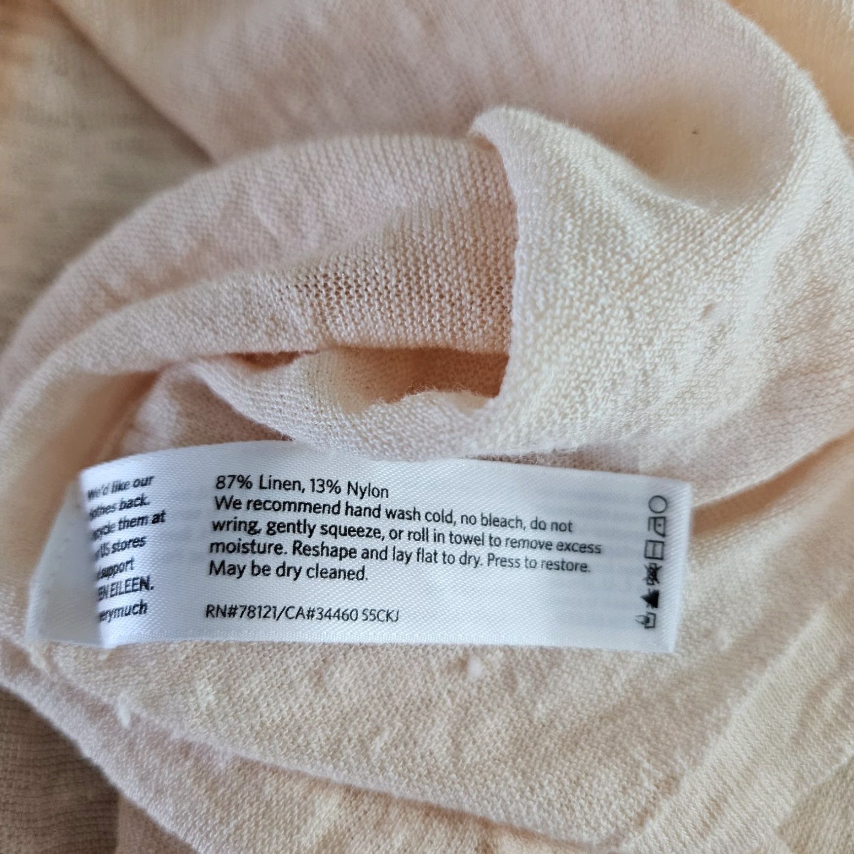 Eileen Fisher VINTAGE The Fisher Project Womens Blouse Shirt Tunic Top Sz S Peach Linen Blend Size S / US 4 / IT 40 - 4 Thumbnail
