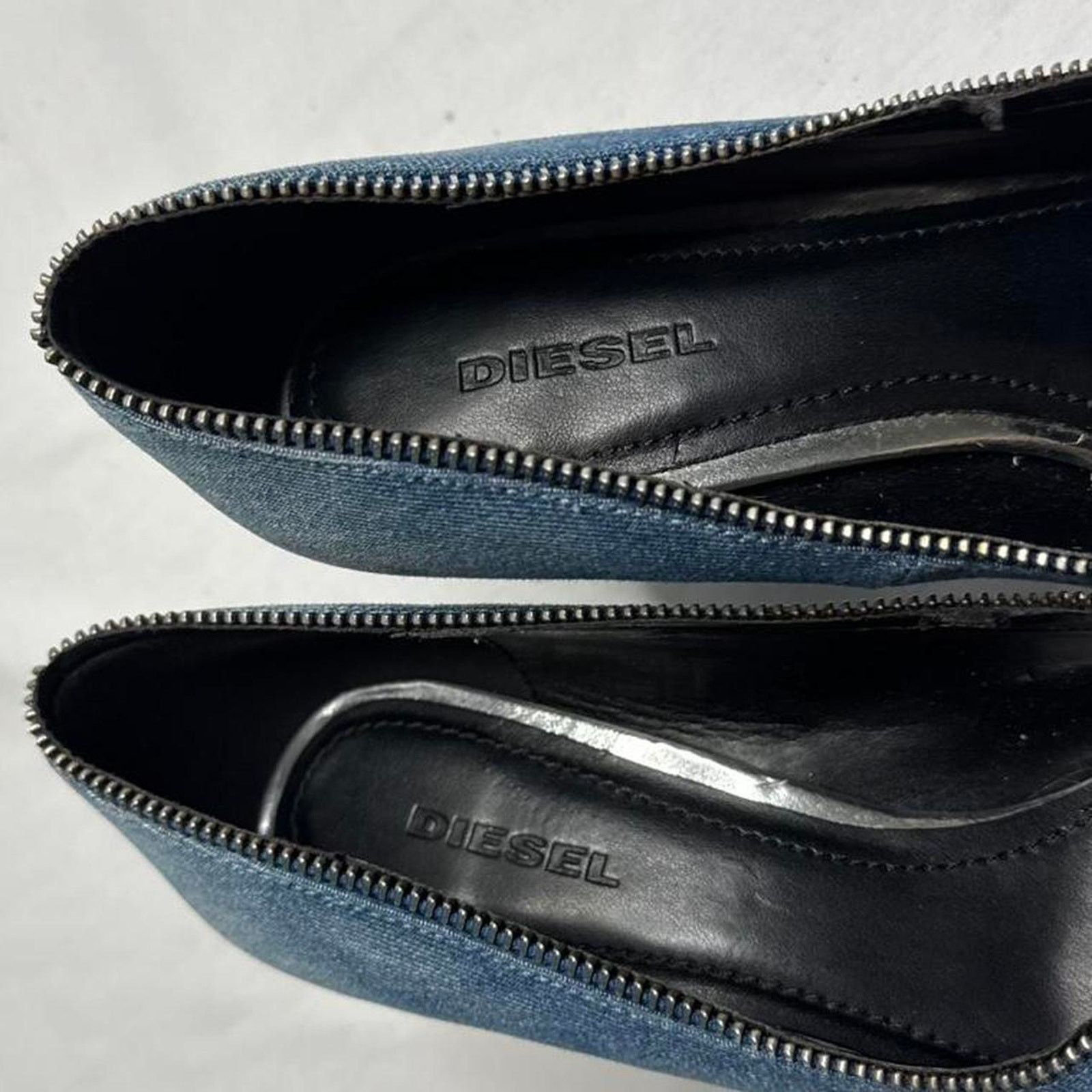 Diesel Diesel D Elisah Zip Blue Indigo Pumps Vintage size 8 3” heel Size US 8 / IT 38 - 5 Thumbnail