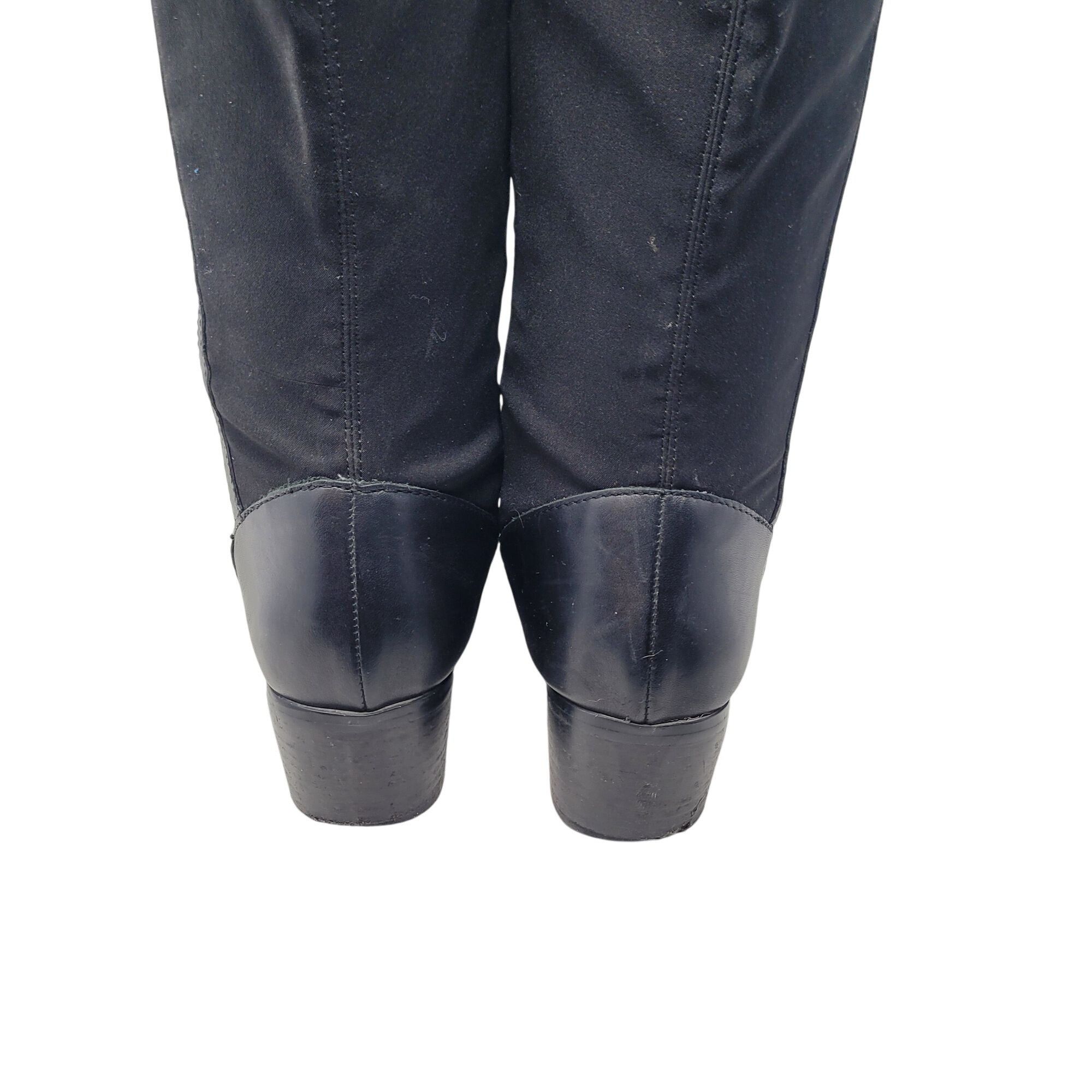 Elie Tahari Tahari Kyle Black Leather Knee-High Boots 9 Gold Zipper Stre Size US 9 / IT 39 - 8 Thumbnail